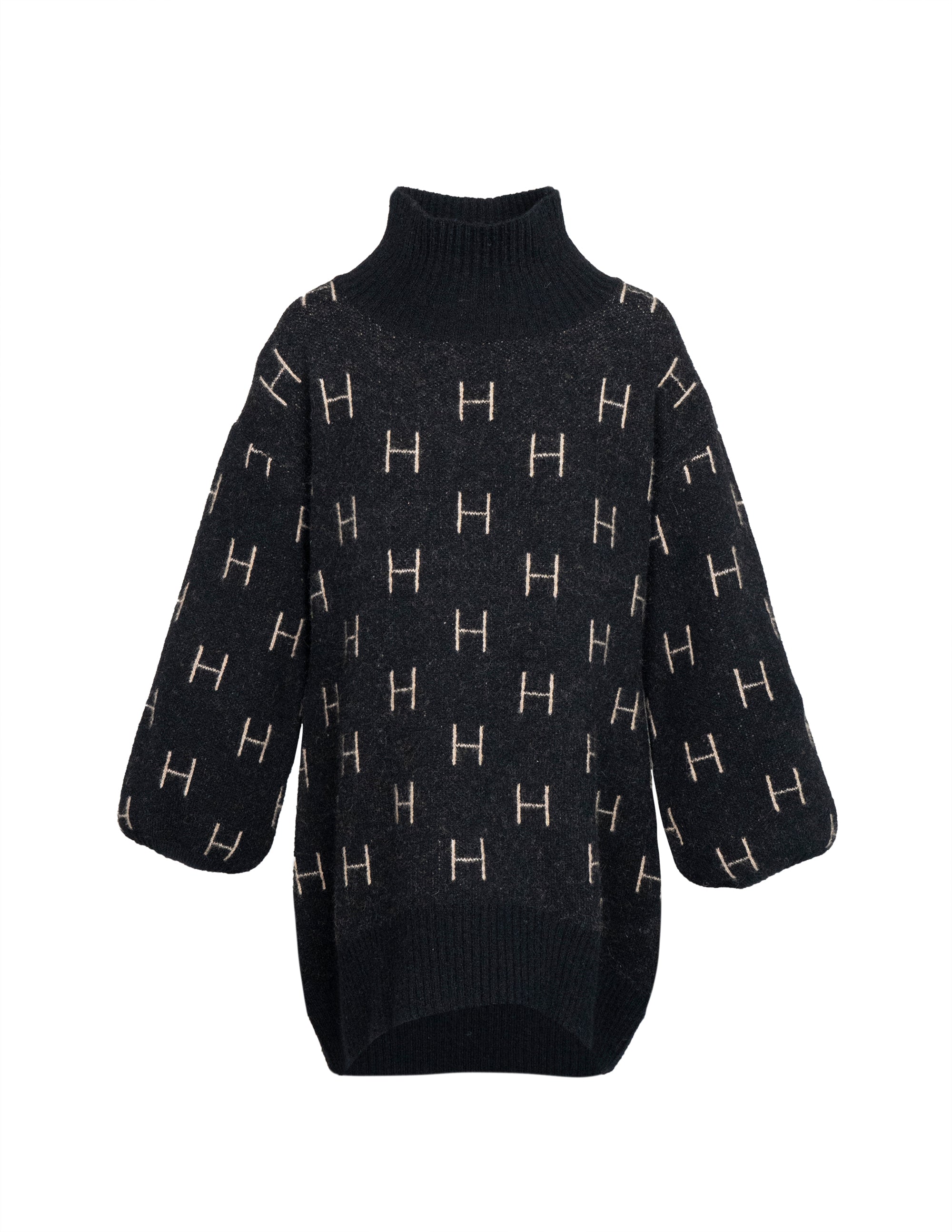 FAM Sweater Long in Black Pull Hést