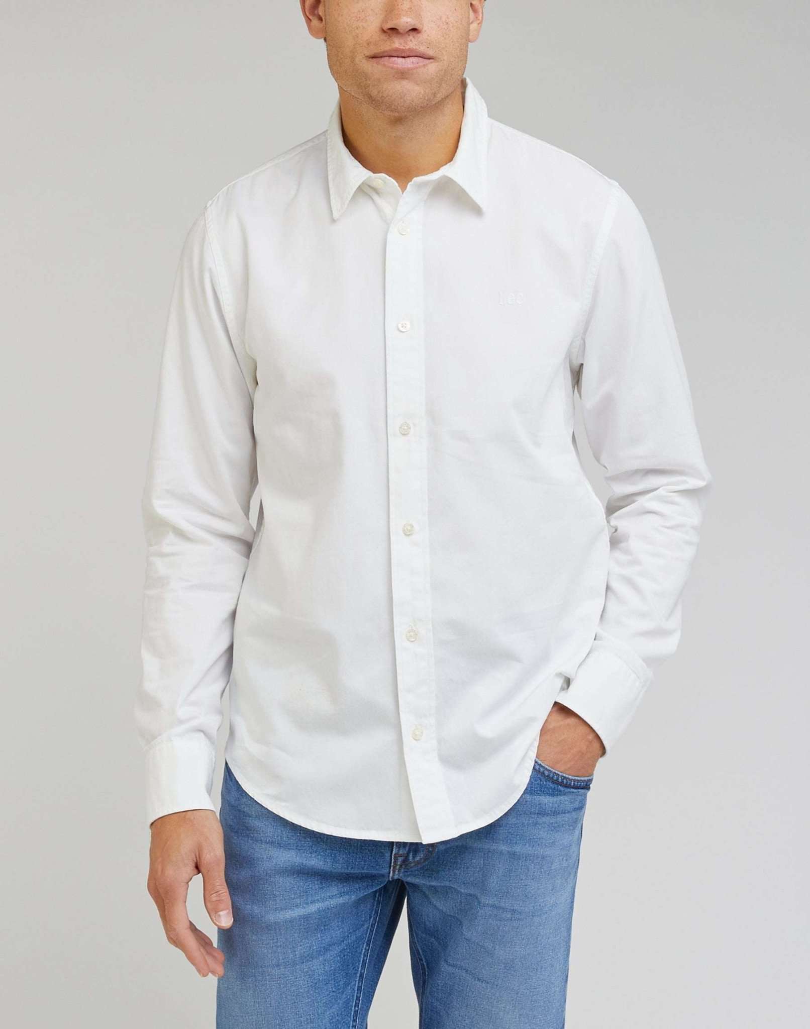 Patch Shirt in Bright White Chemises Lee