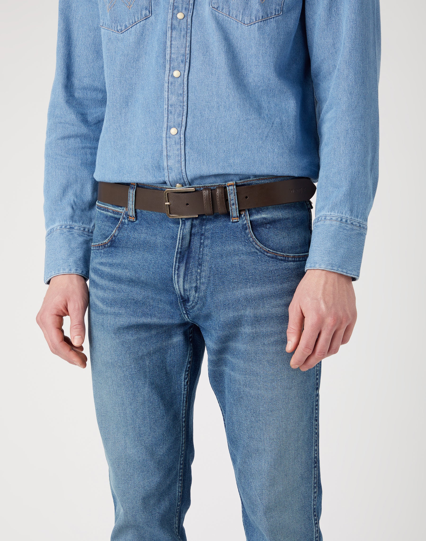Slim Belt in Brown Ceinture Wrangler