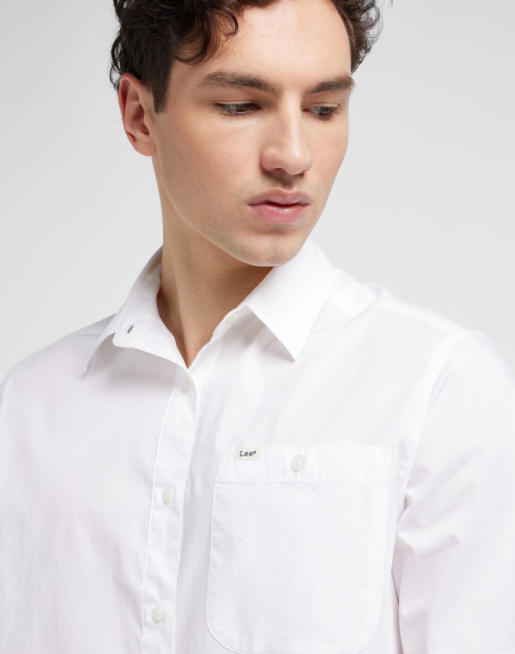 Patch Shirt in Bright White Chemises Lee