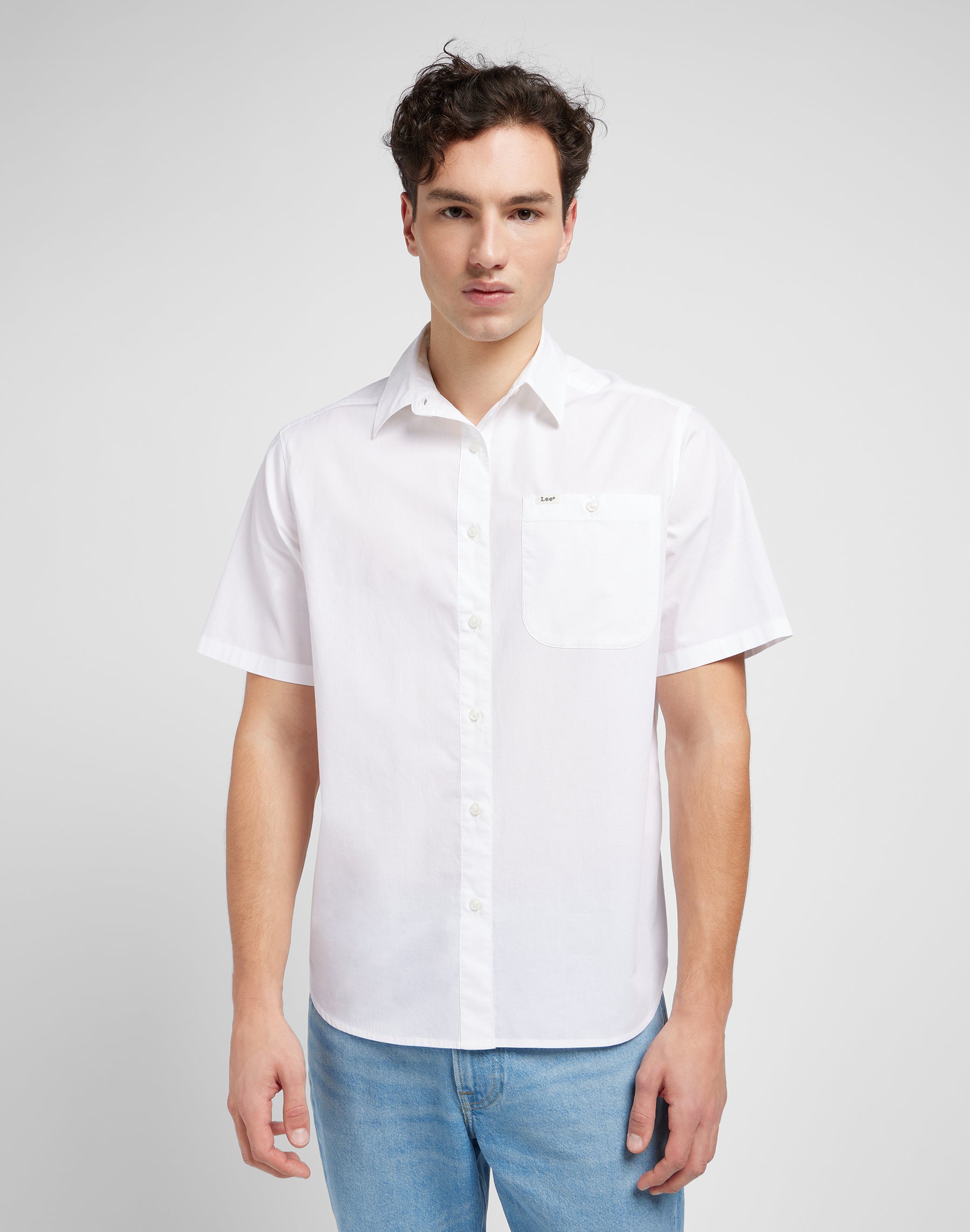 Patch Shirt in Bright White Chemises Lee