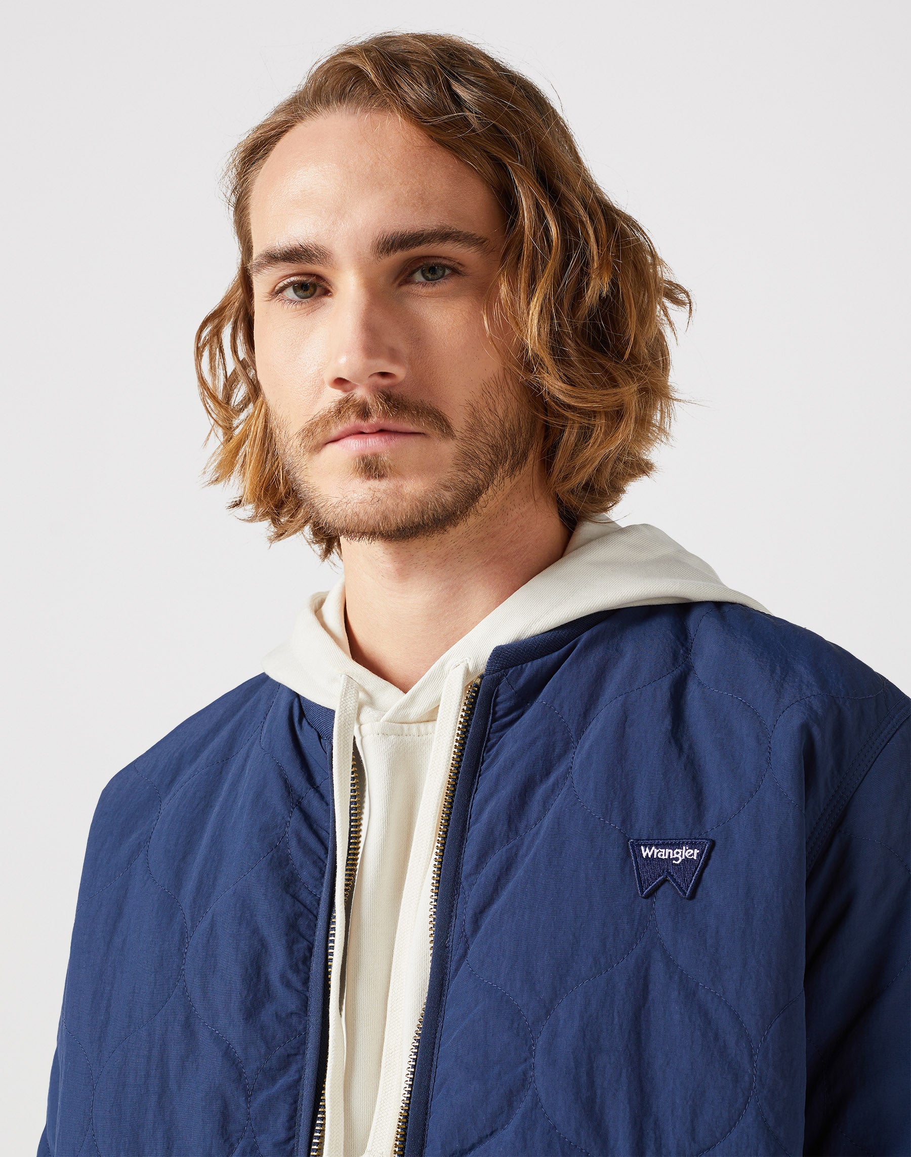 Puffer Jacket in Black Iris Vestes Wrangler