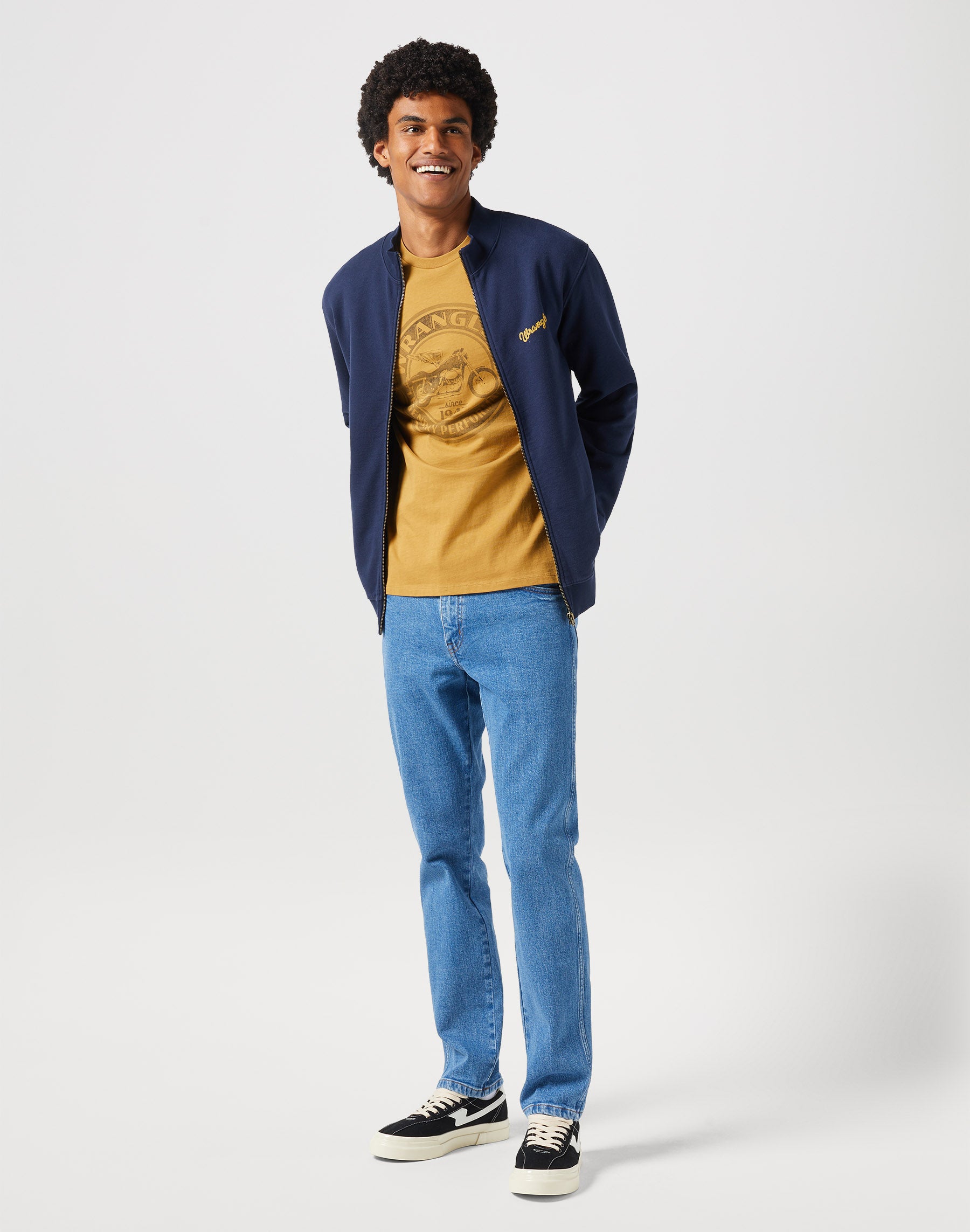 Funnel Neck Zip in Navy Sweat-shirts Wrangler