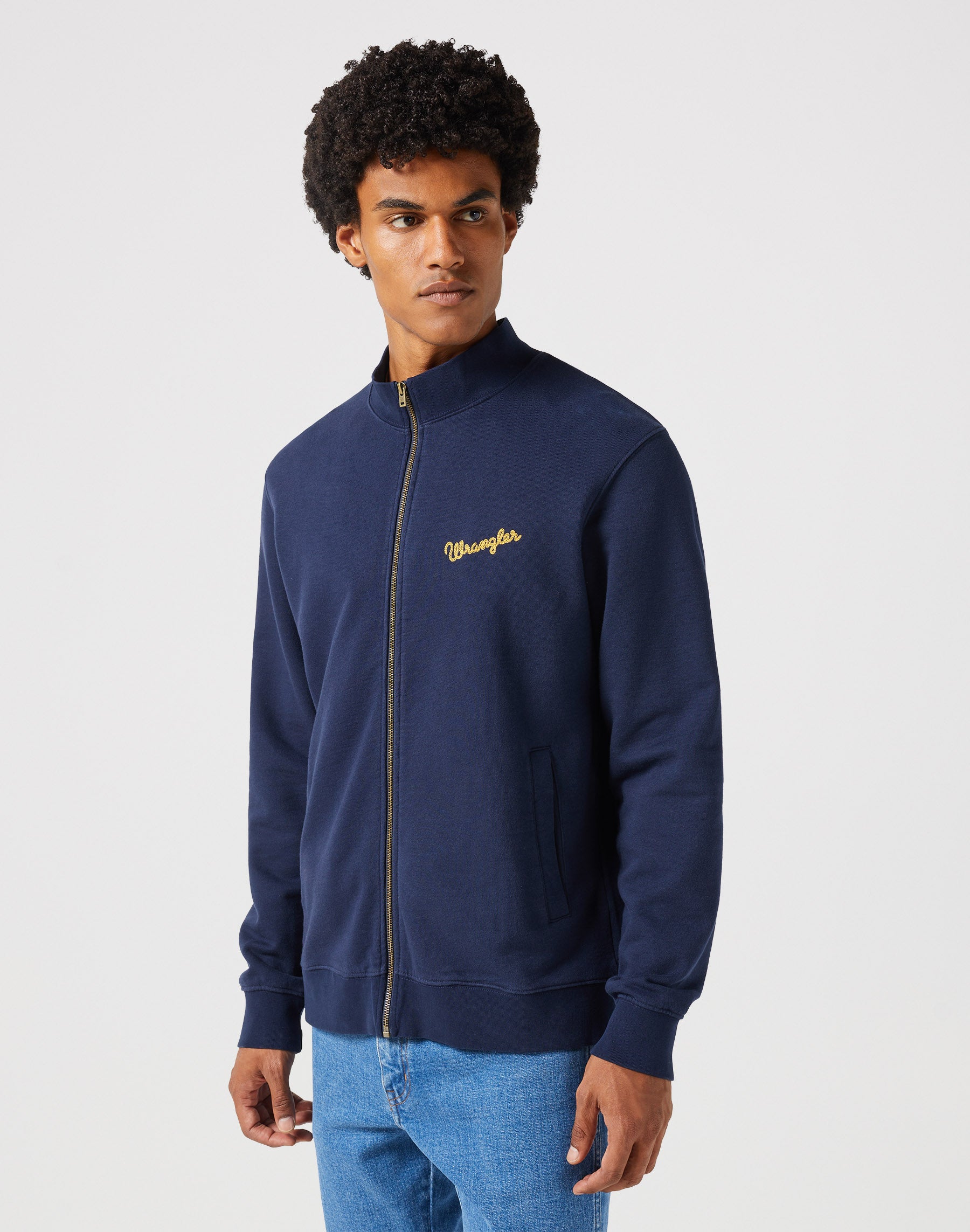 Funnel Neck Zip in Navy Sweat-shirts Wrangler
