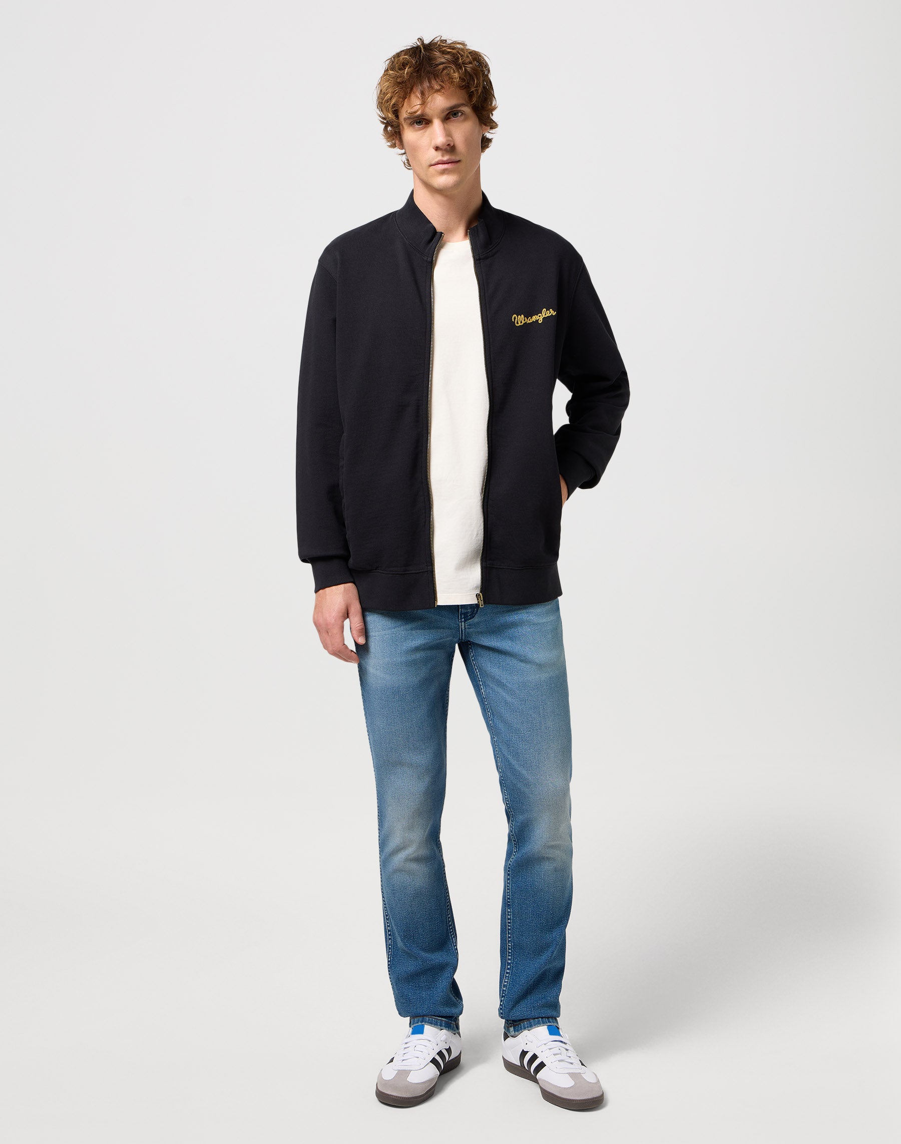 Funnel Neck Zip in Black Sweat-shirts Wrangler