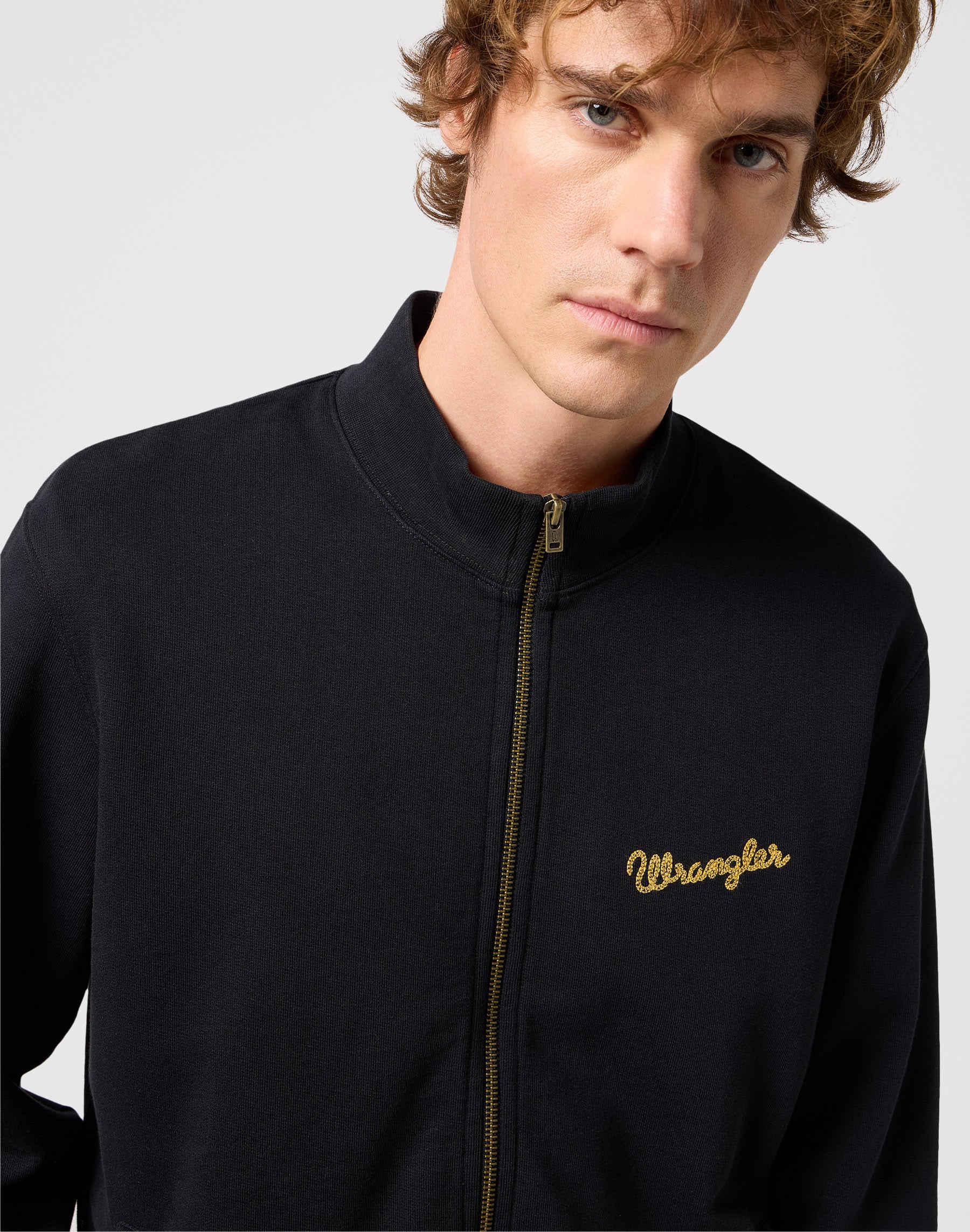 Funnel Neck Zip in Black Sweat-shirts Wrangler