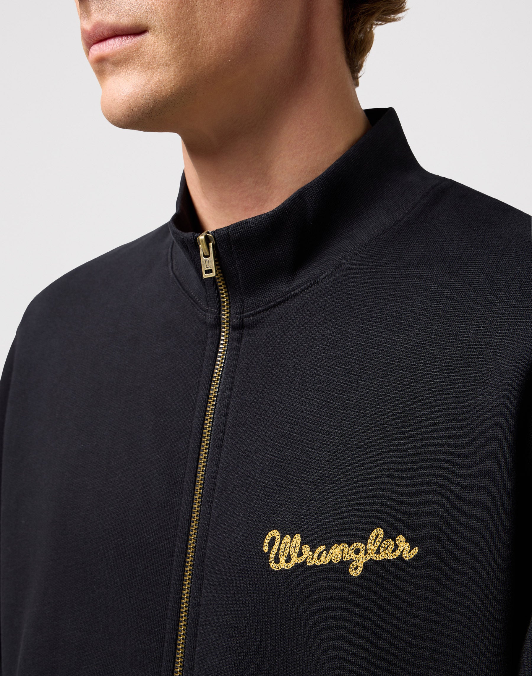 Funnel Neck Zip in Black Sweat-shirts Wrangler