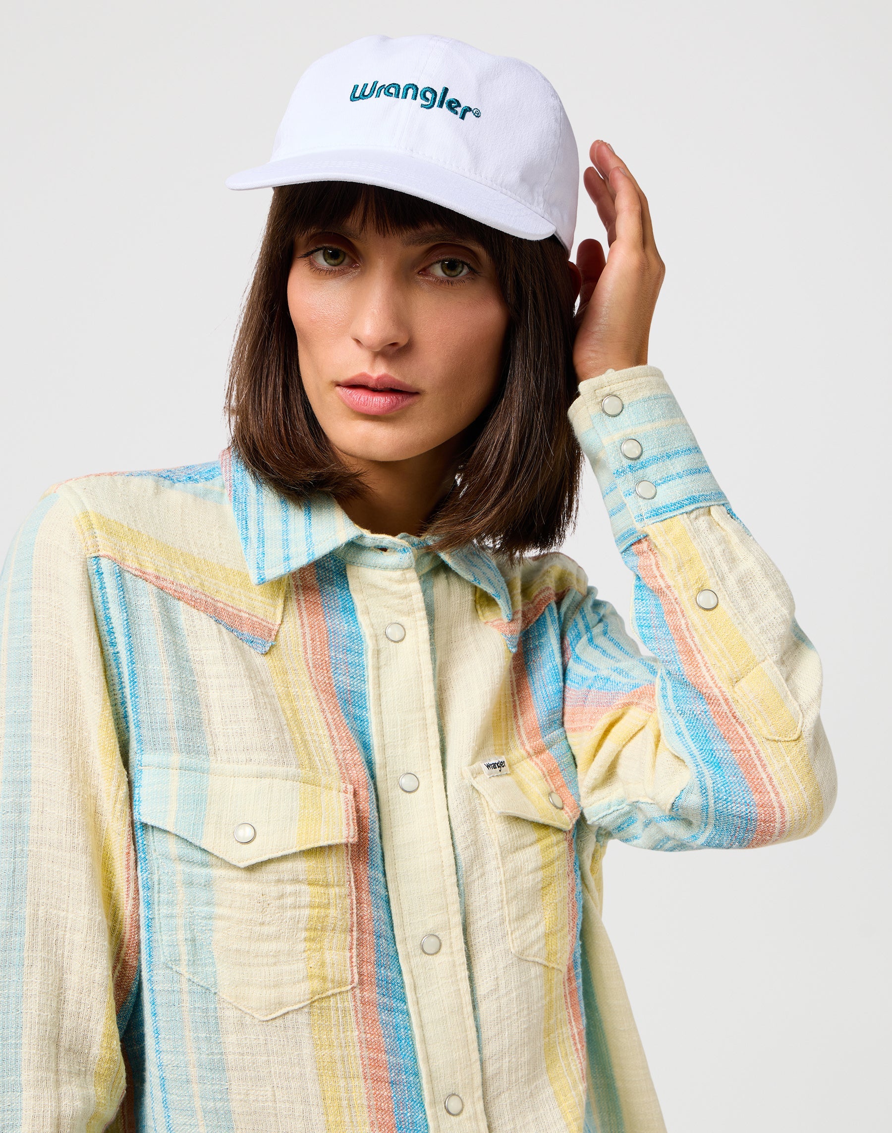 Casquette Washed Logo en blanc Casquettes Wrangler