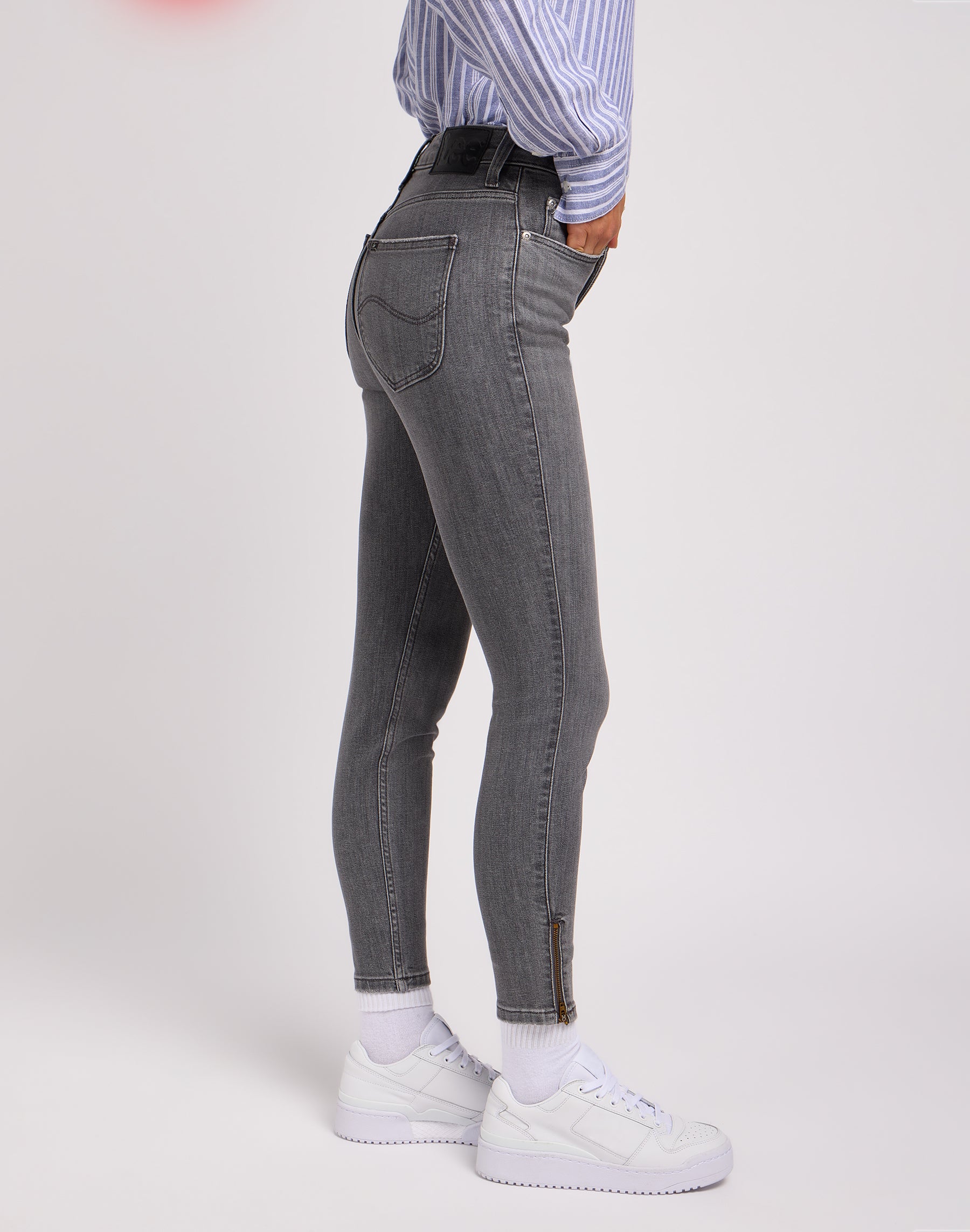 Scarlett High Zip en jeans Ash Stone Lee