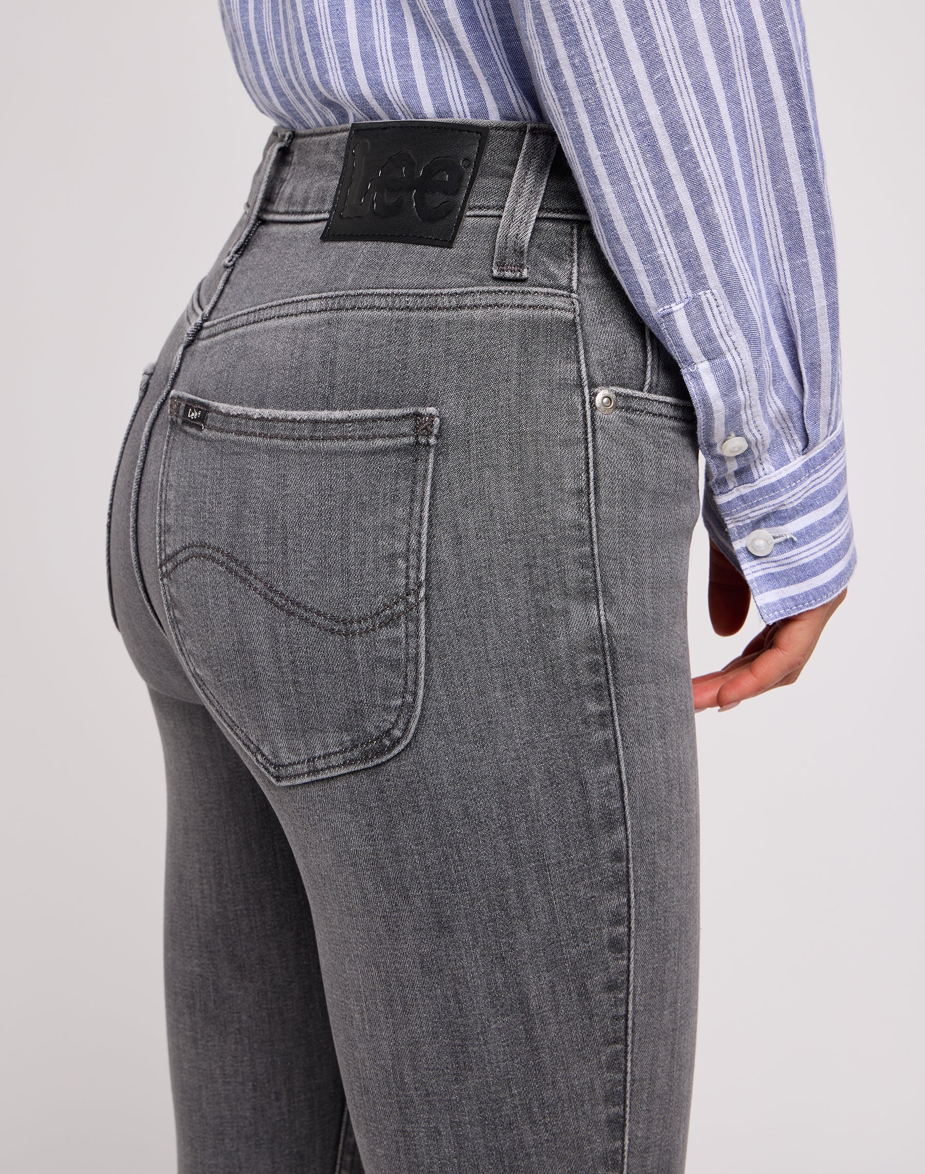Scarlett High Zip en jeans Ash Stone Lee