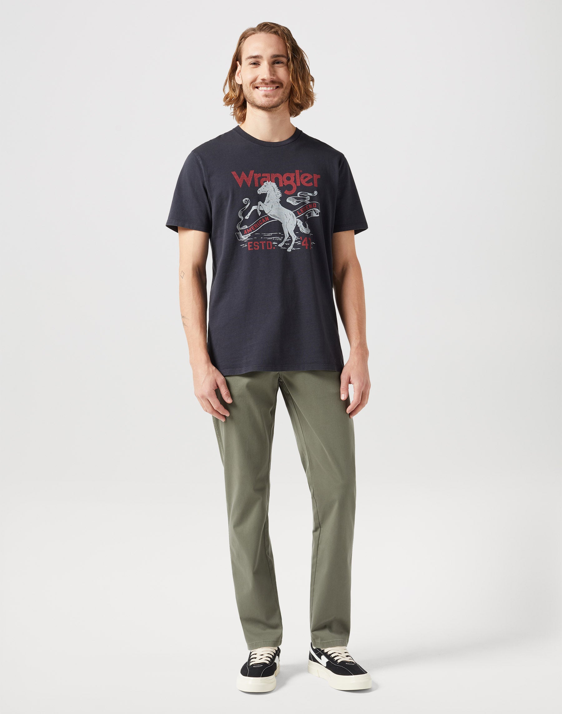 Texas Slim Low Stretch in Dusty Olive Pantalon Wrangler