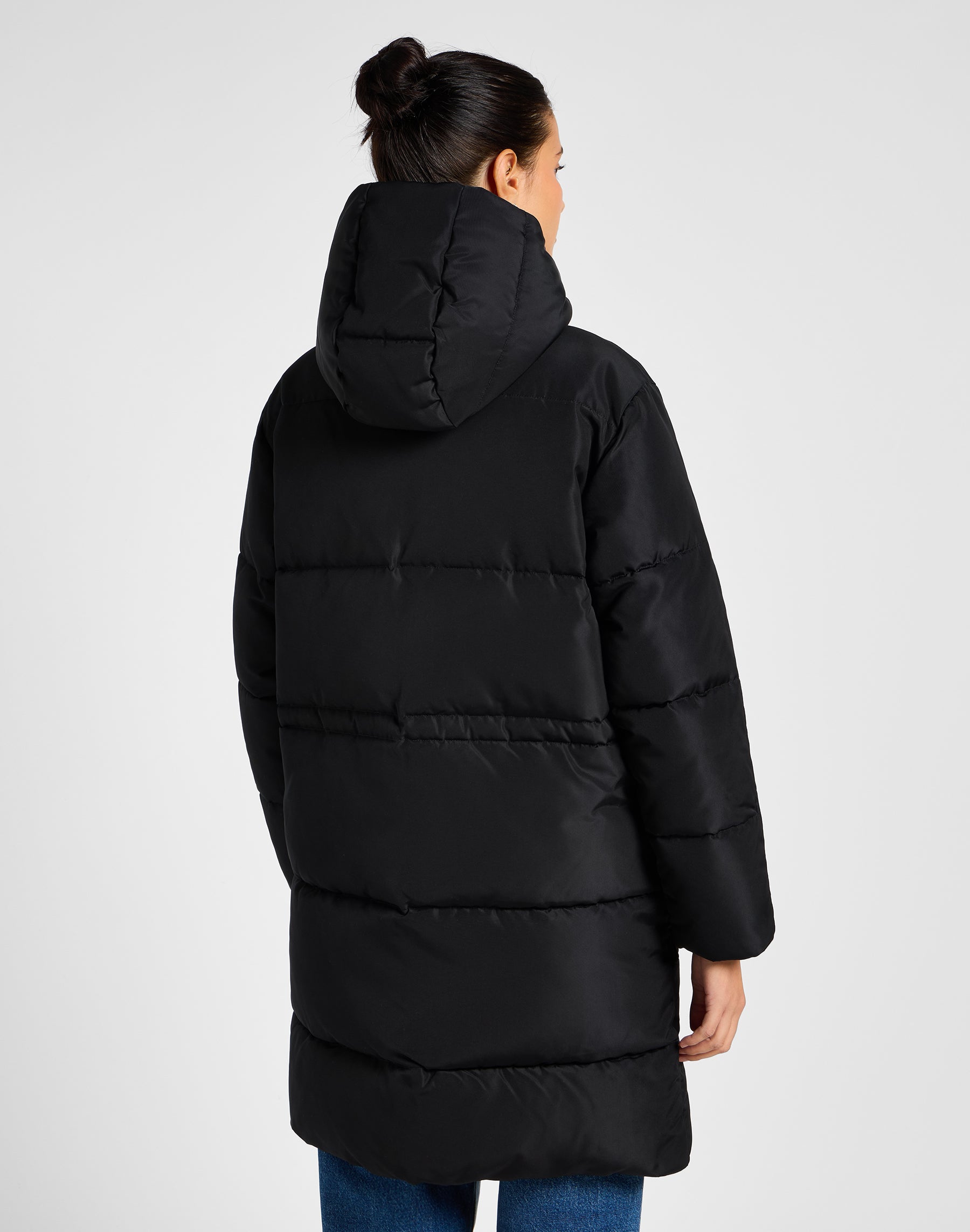 Long Puffer Jacket in Unionall Black Vestes Lee