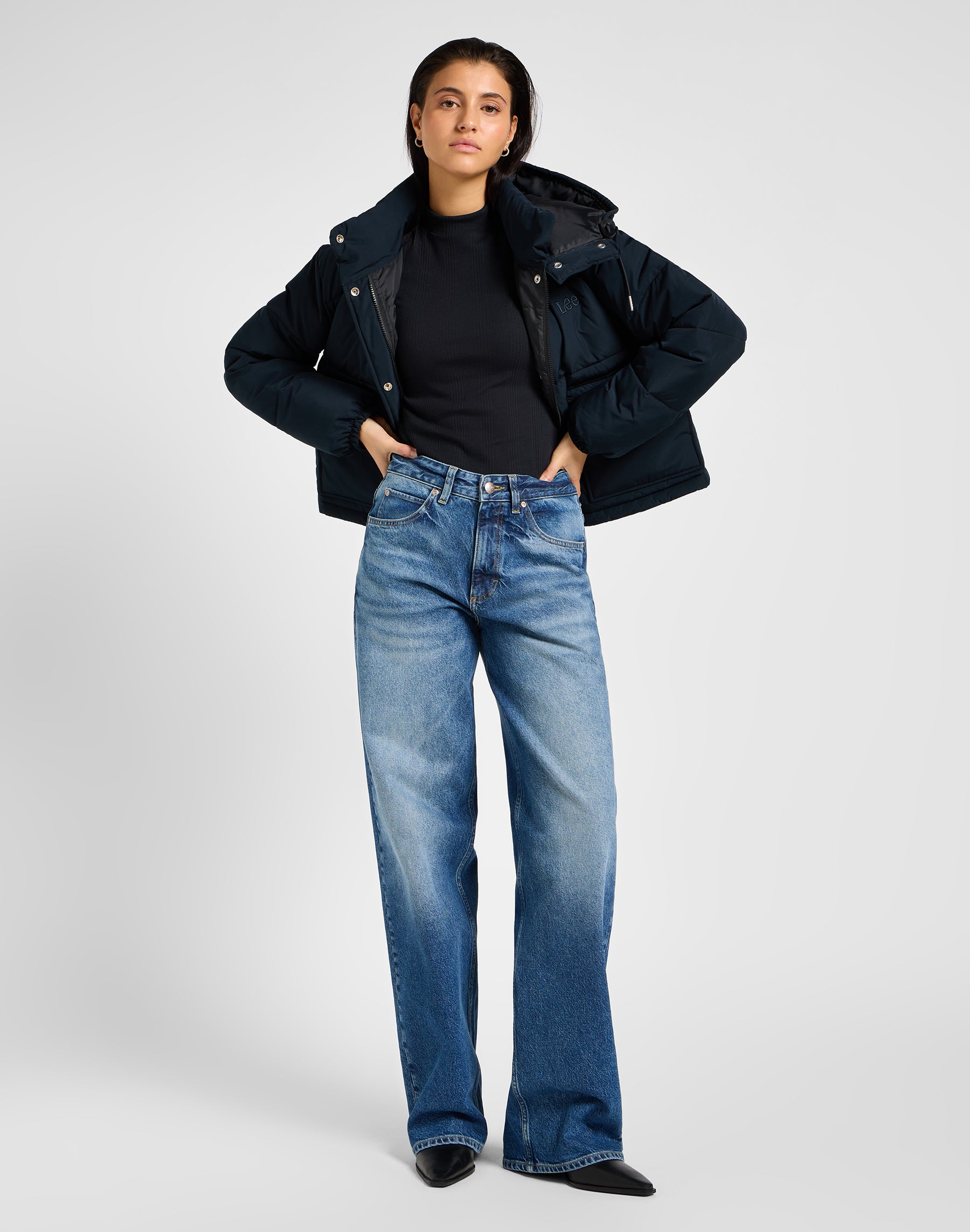 Short à capuche dans Unionall Black Vestes Lee