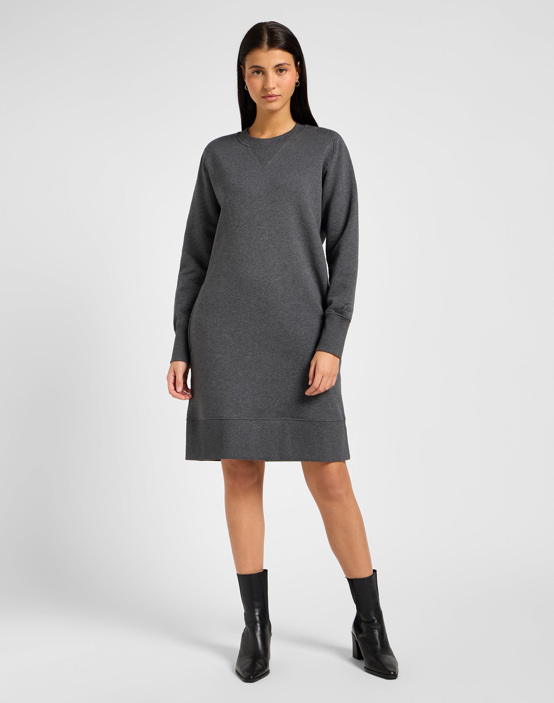 Robe raglan sweat dans les robes Charcoal Heather Lee