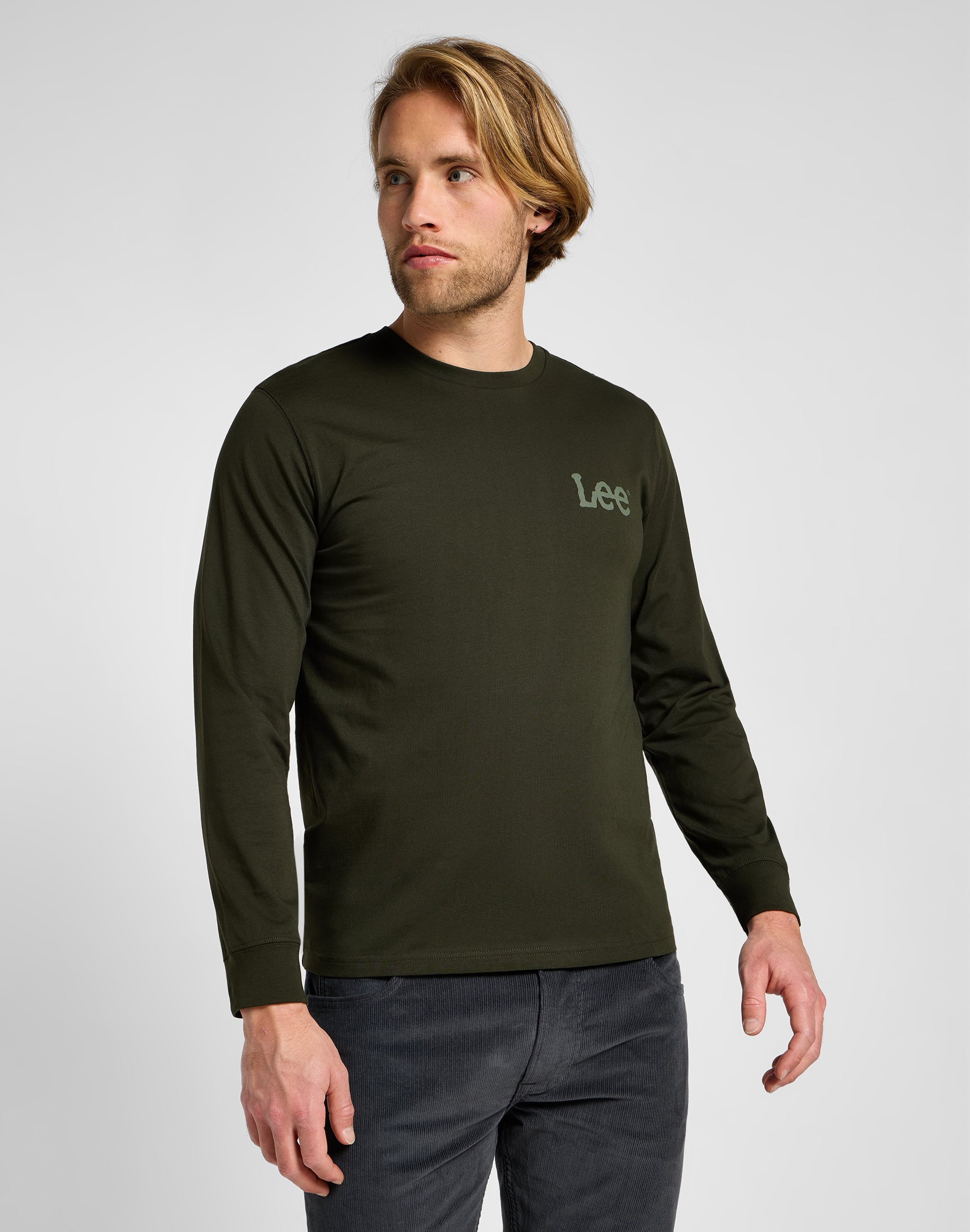Manches longues Med Woblly Lee in Olive Night Sweatshirts Lee