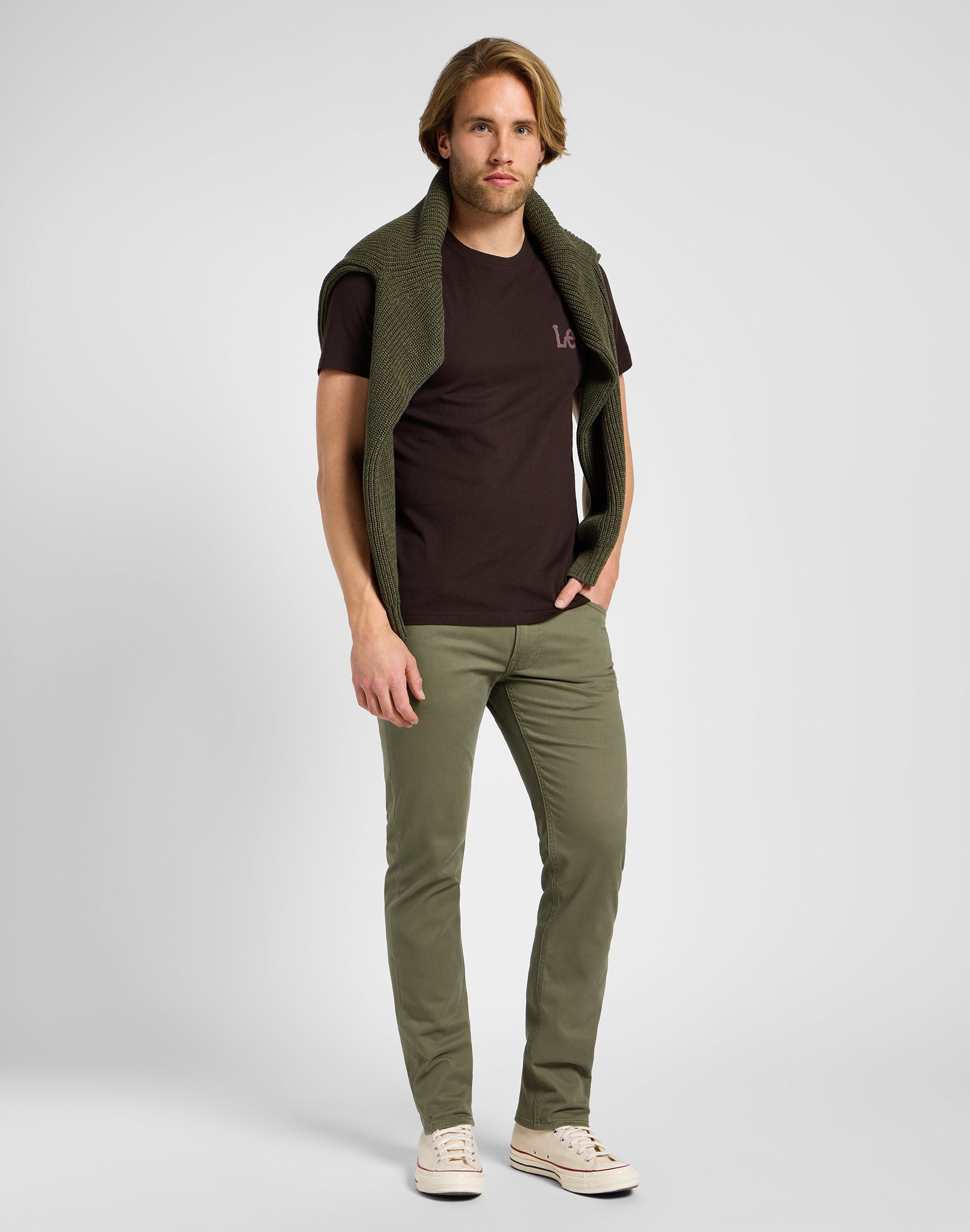 Daren Zip Fly en pantalon Mercantile Green Lee
