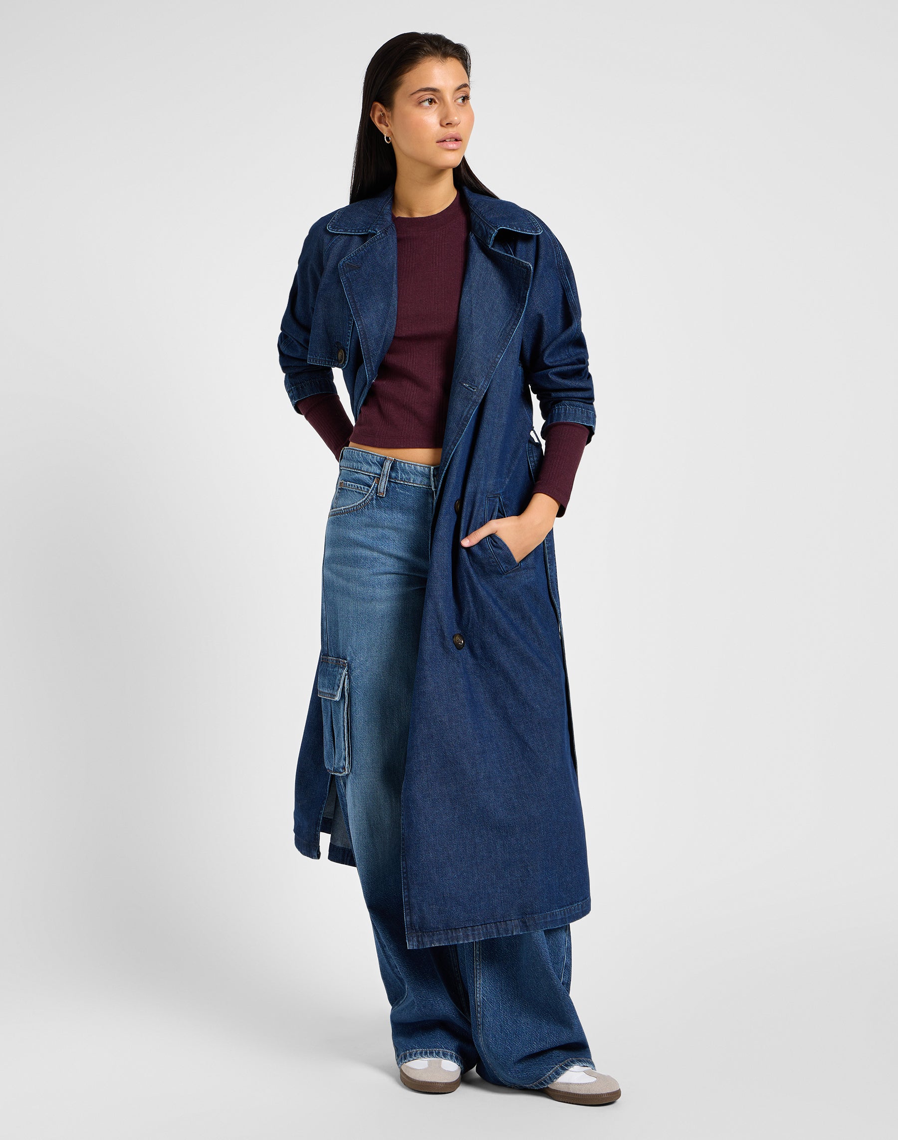 Slouch Cargo en jeans Indigo Sheen Lee