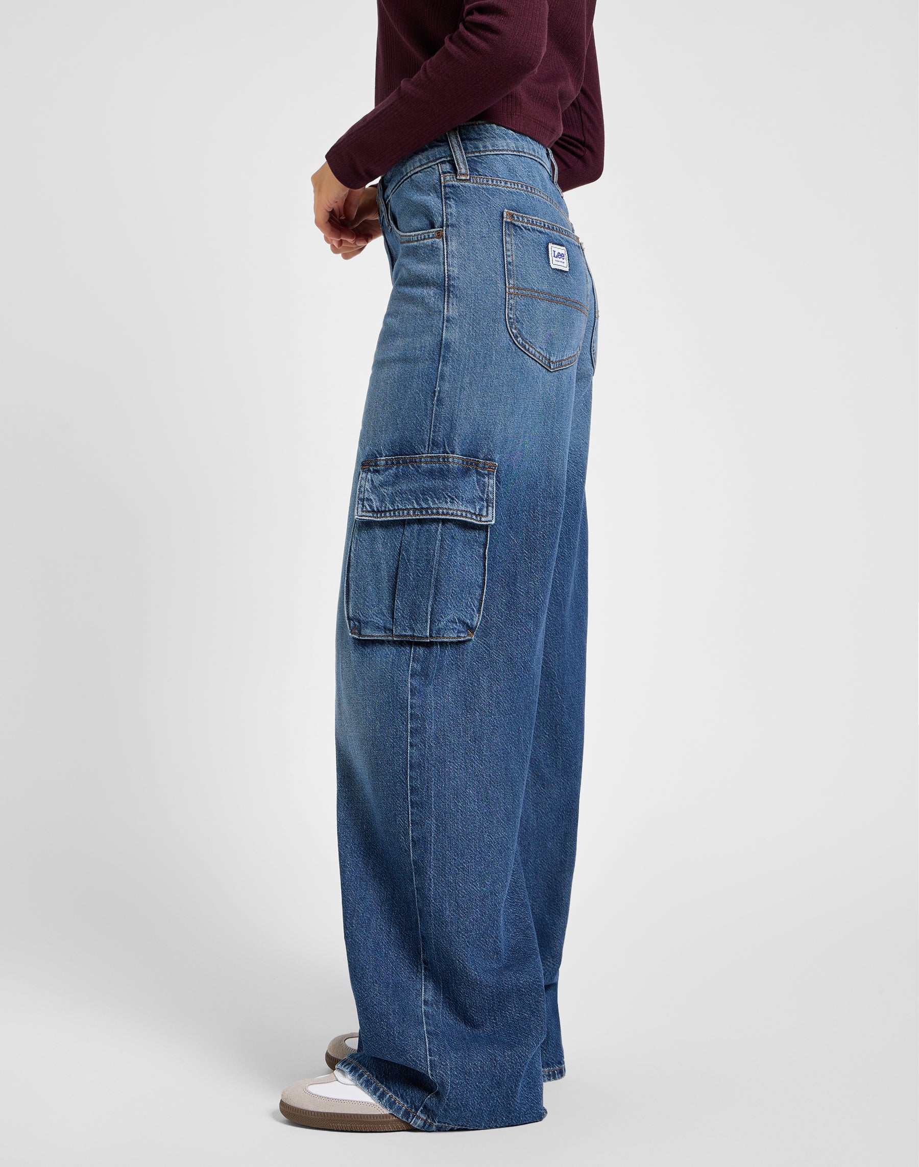Slouch Cargo en jeans Indigo Sheen Lee