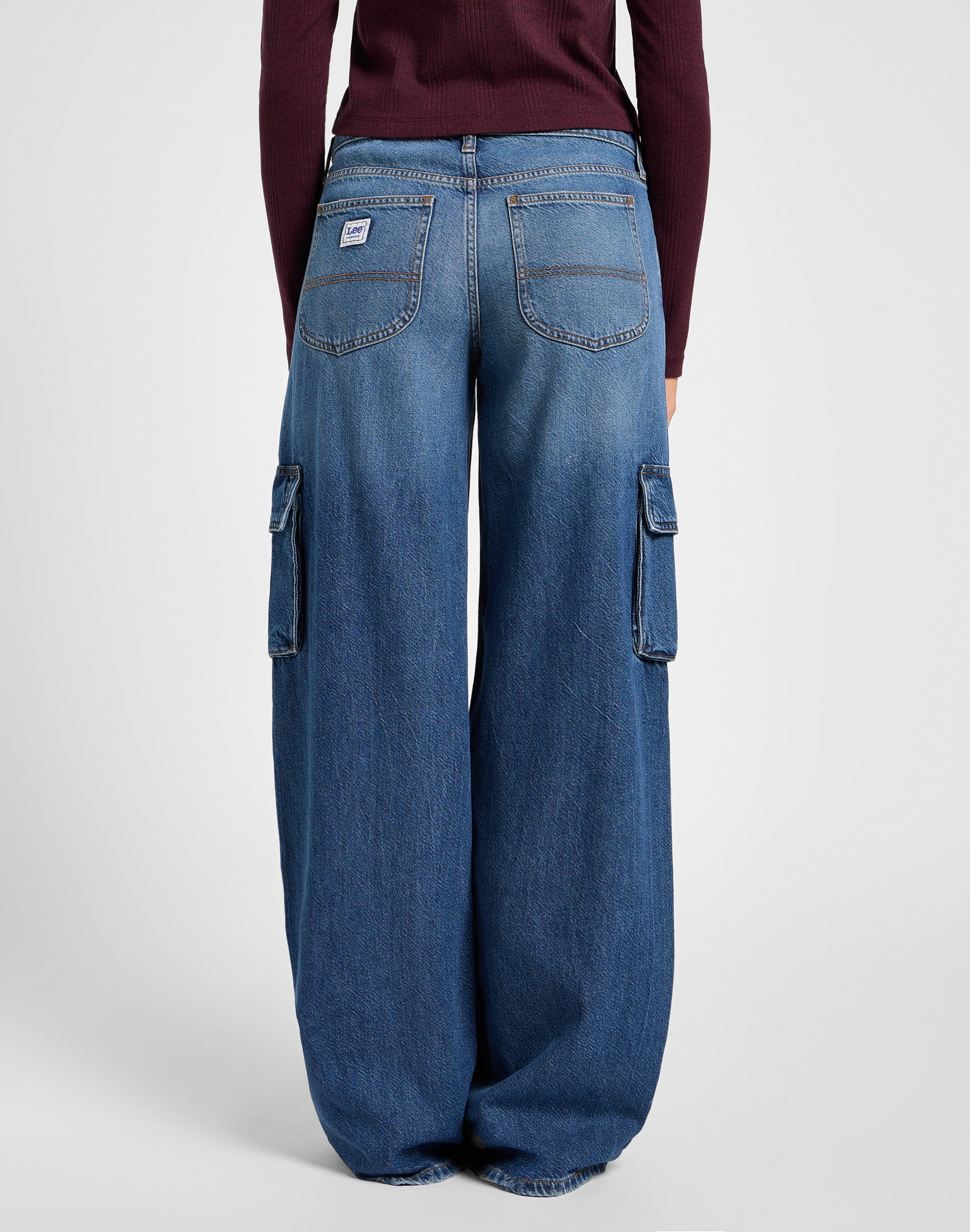 Slouch Cargo en jeans Indigo Sheen Lee