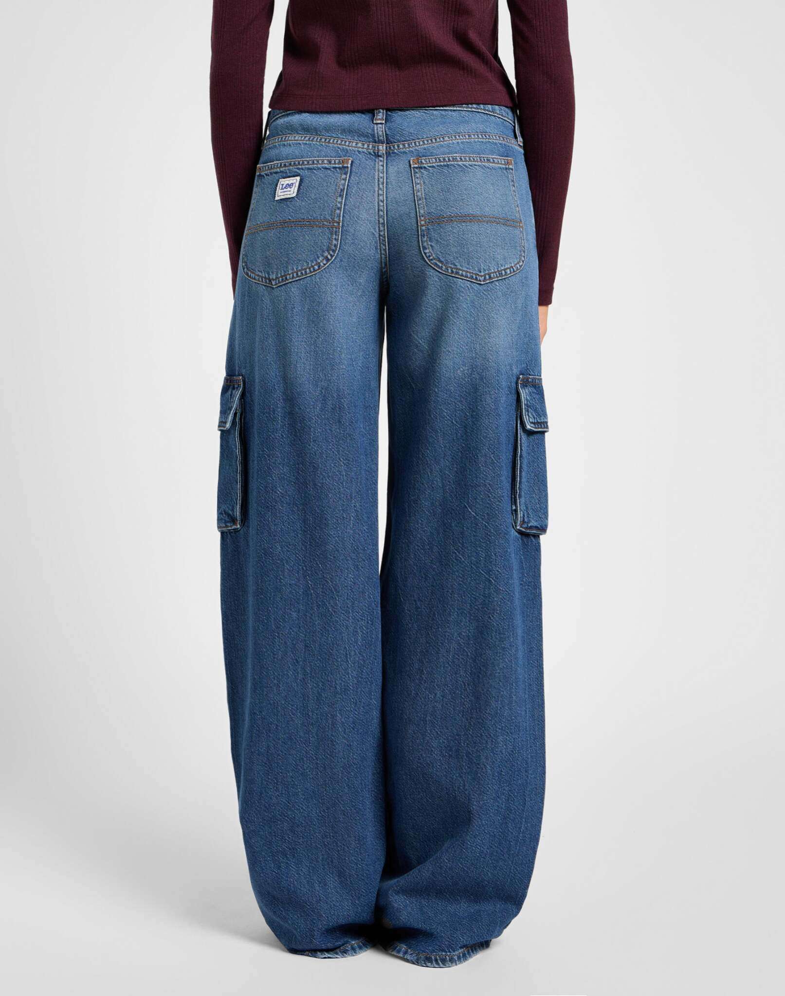 Slouch Cargo en jeans Indigo Sheen Lee