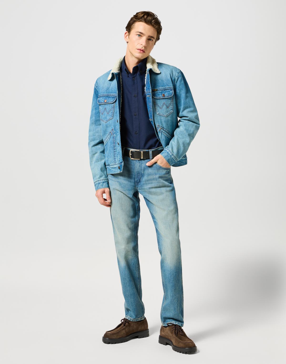 Chemise Oxford en marine foncé Chemises Wrangler