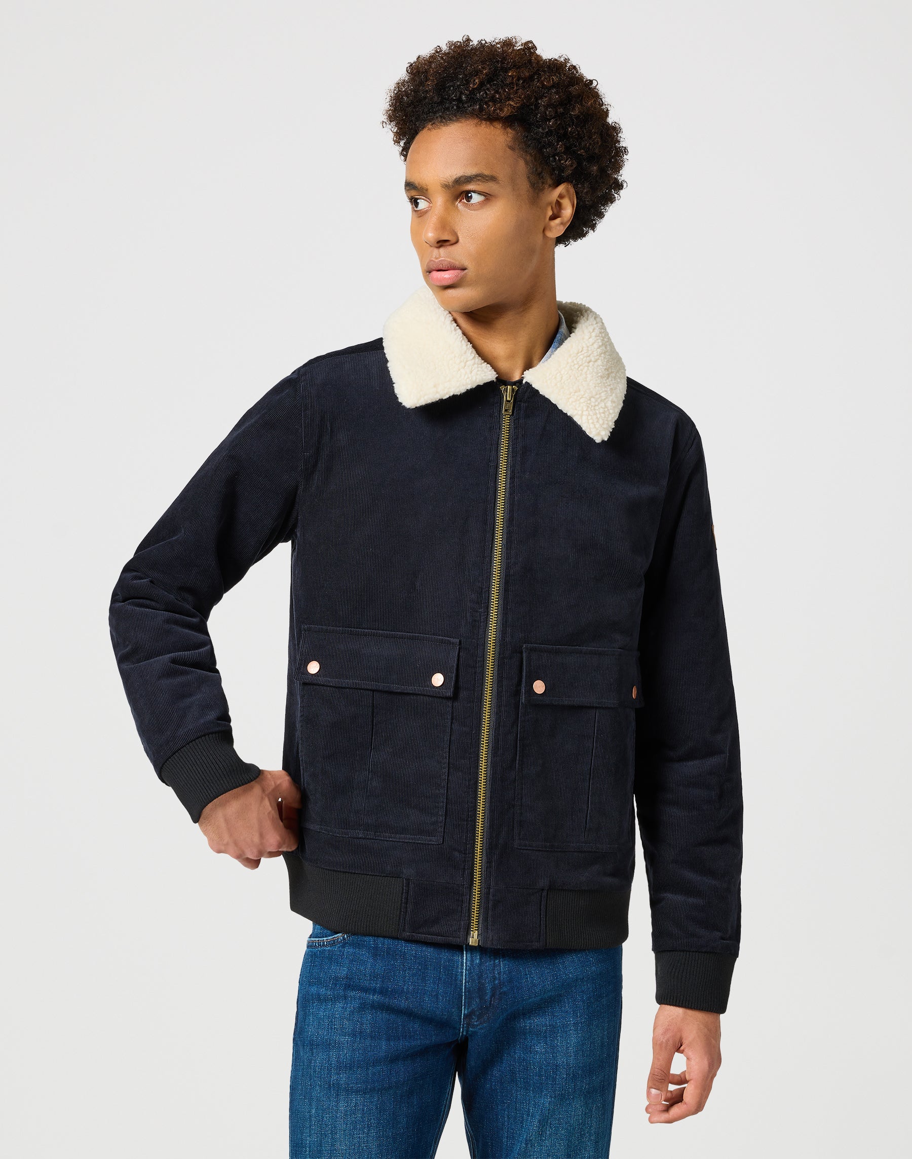 Corduroy Aviator in Black Vestes Wrangler