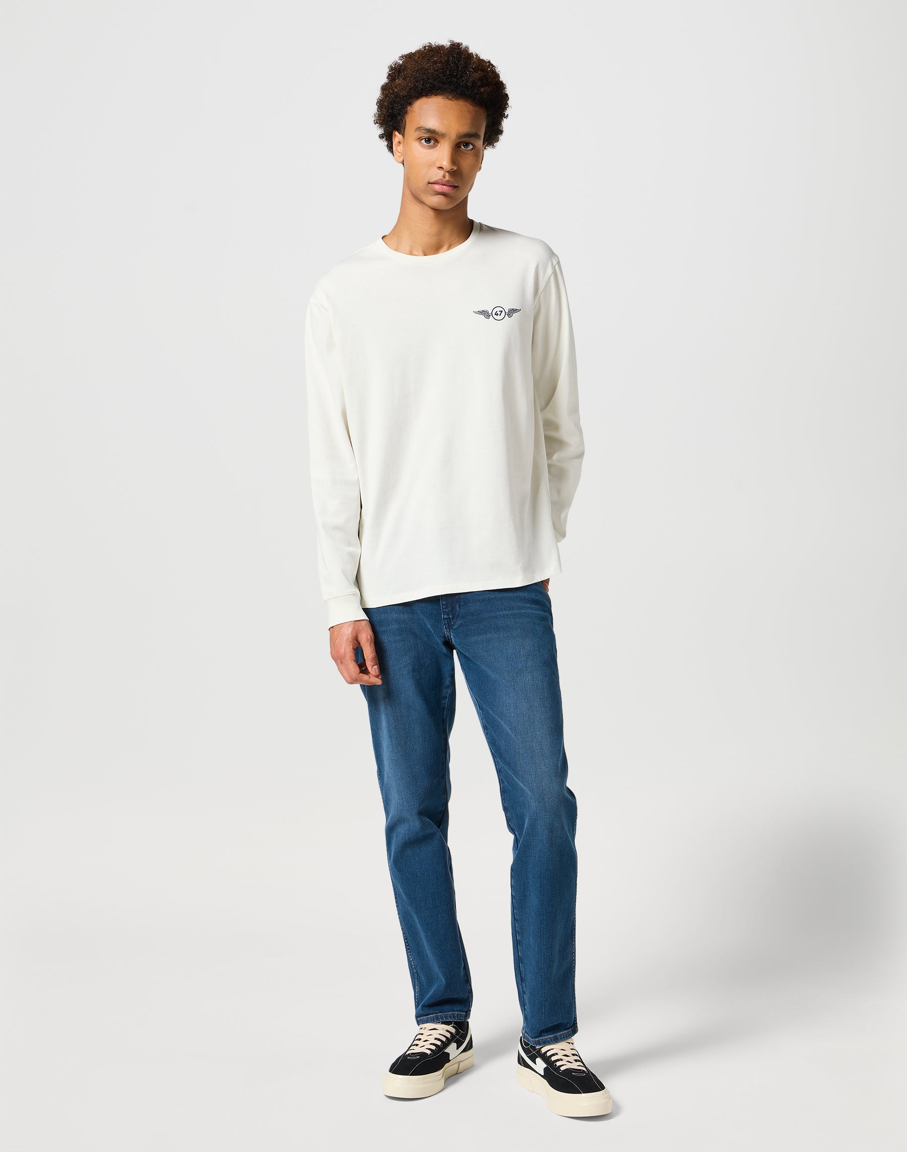 T-shirts manches longues Graphic Tee en blanc vintage T-shirts Wrangler