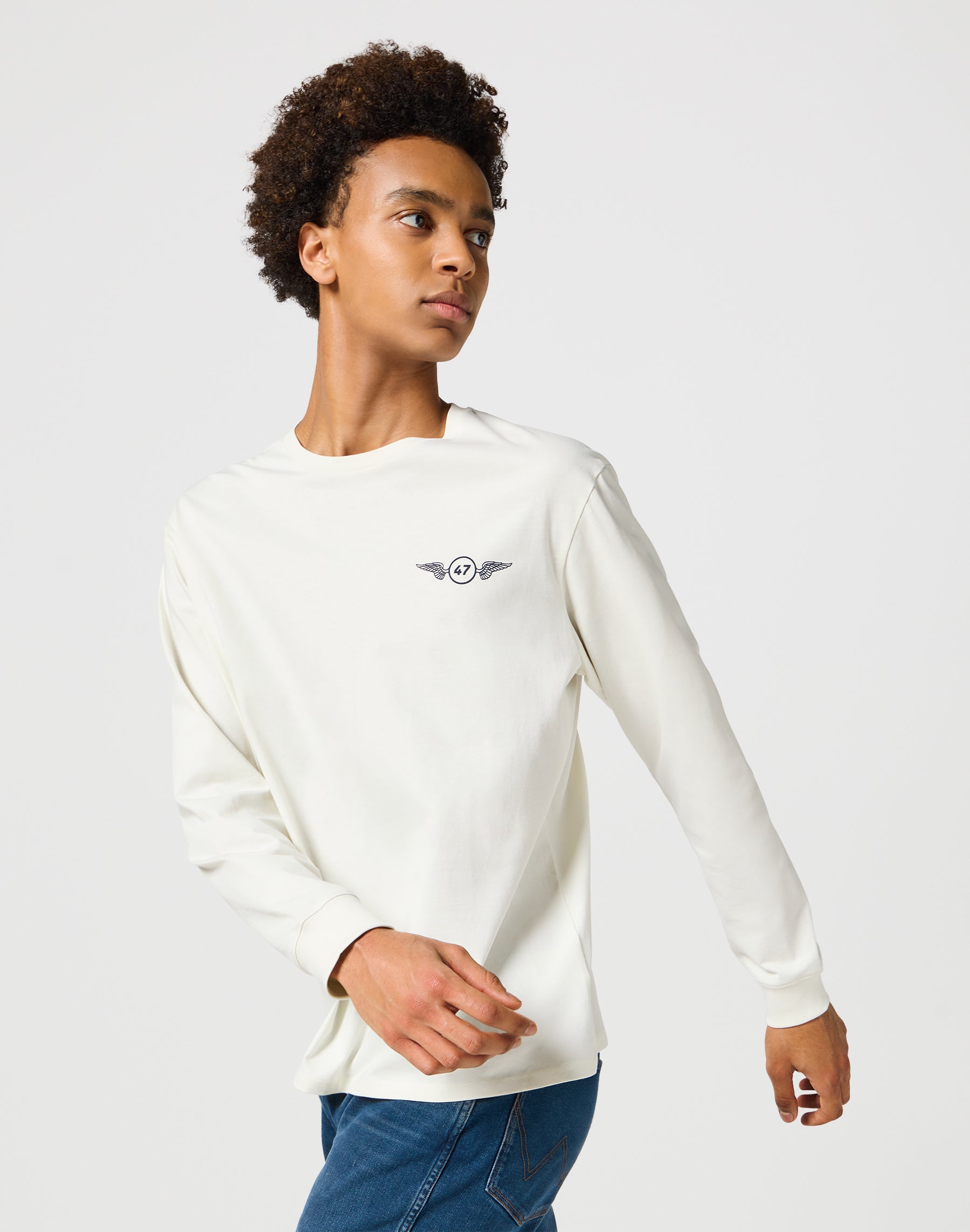 T-shirts manches longues Graphic Tee en blanc vintage T-shirts Wrangler