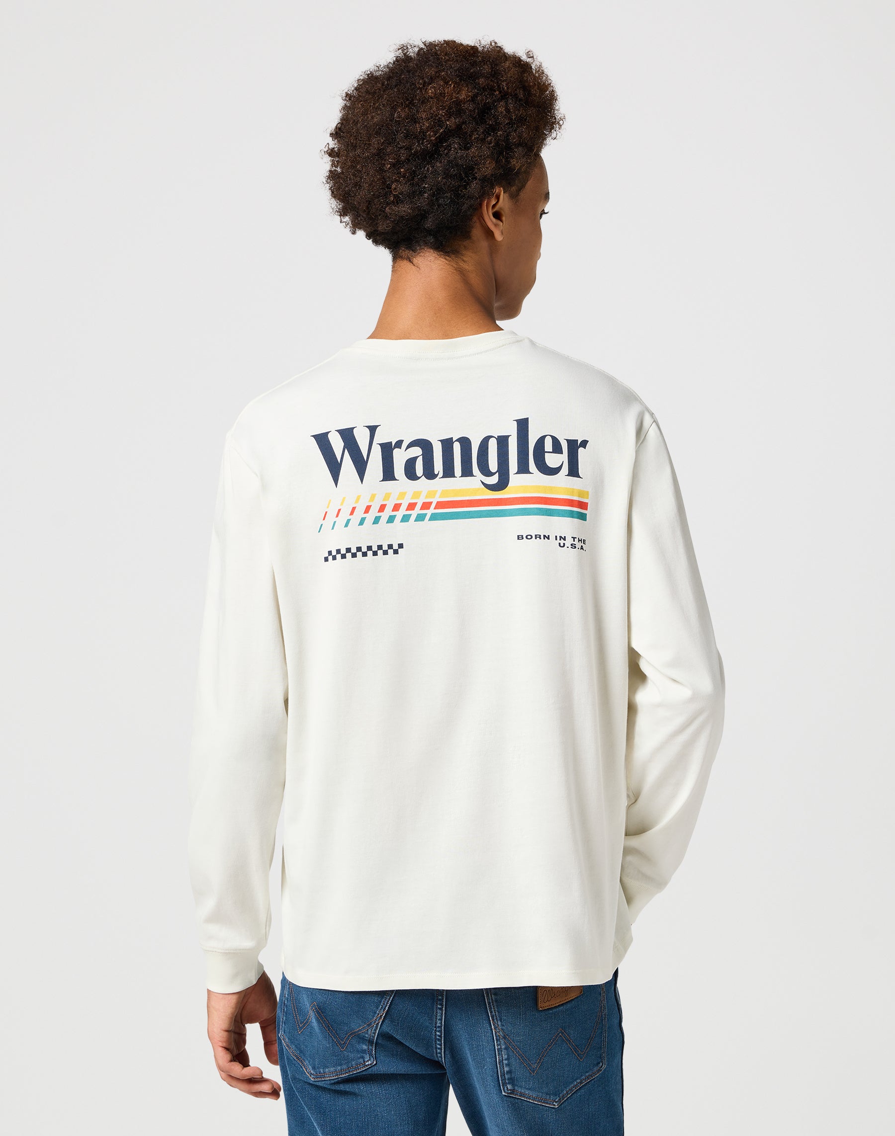 T-shirts manches longues Graphic Tee en blanc vintage T-shirts Wrangler