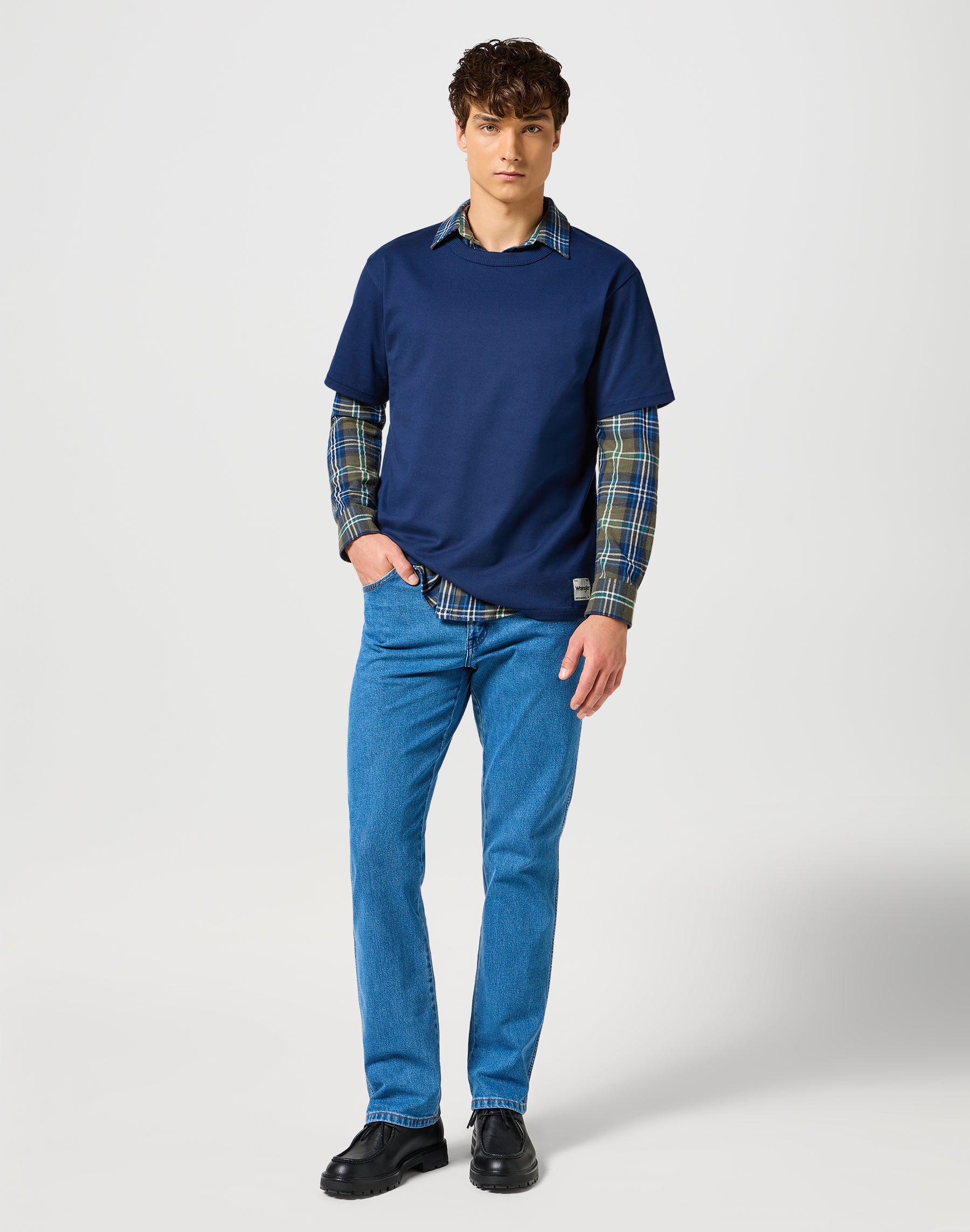 Tee shortleeves Solid in Navy T-shirts Wrangler
