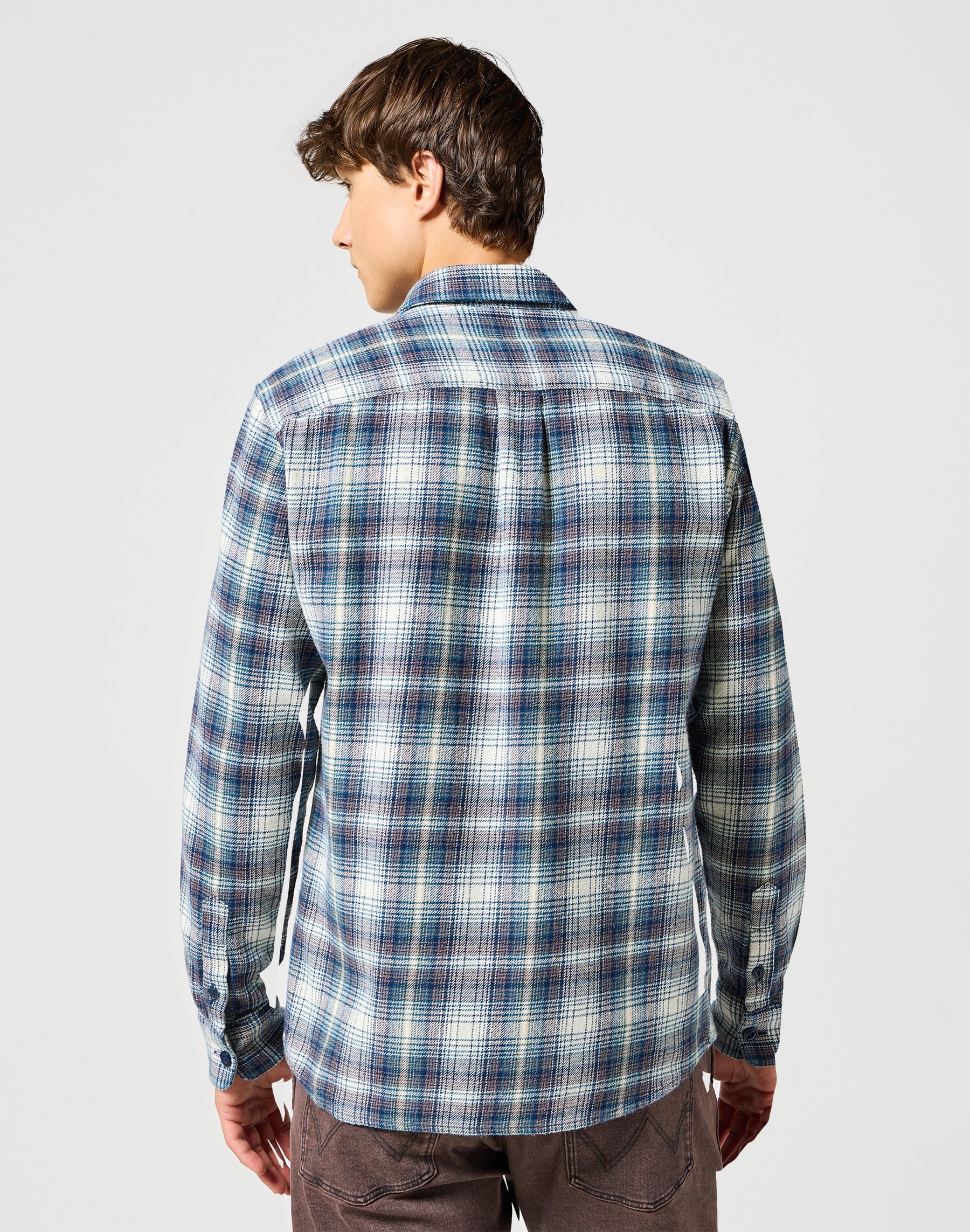 Two Pocket Shirt in Blue Grey Chemises Wrangler