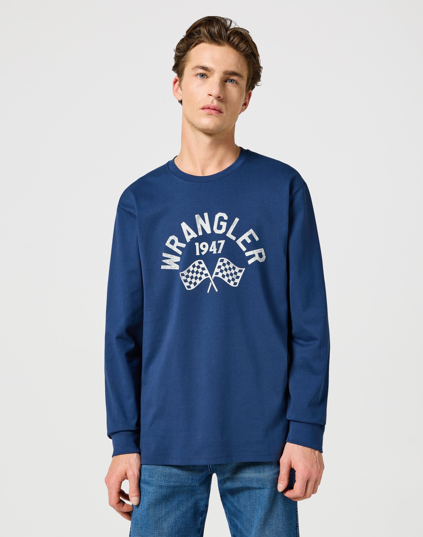 Tee-shirt à manches longues Graphic Tee in Navy T-shirts Wrangler
