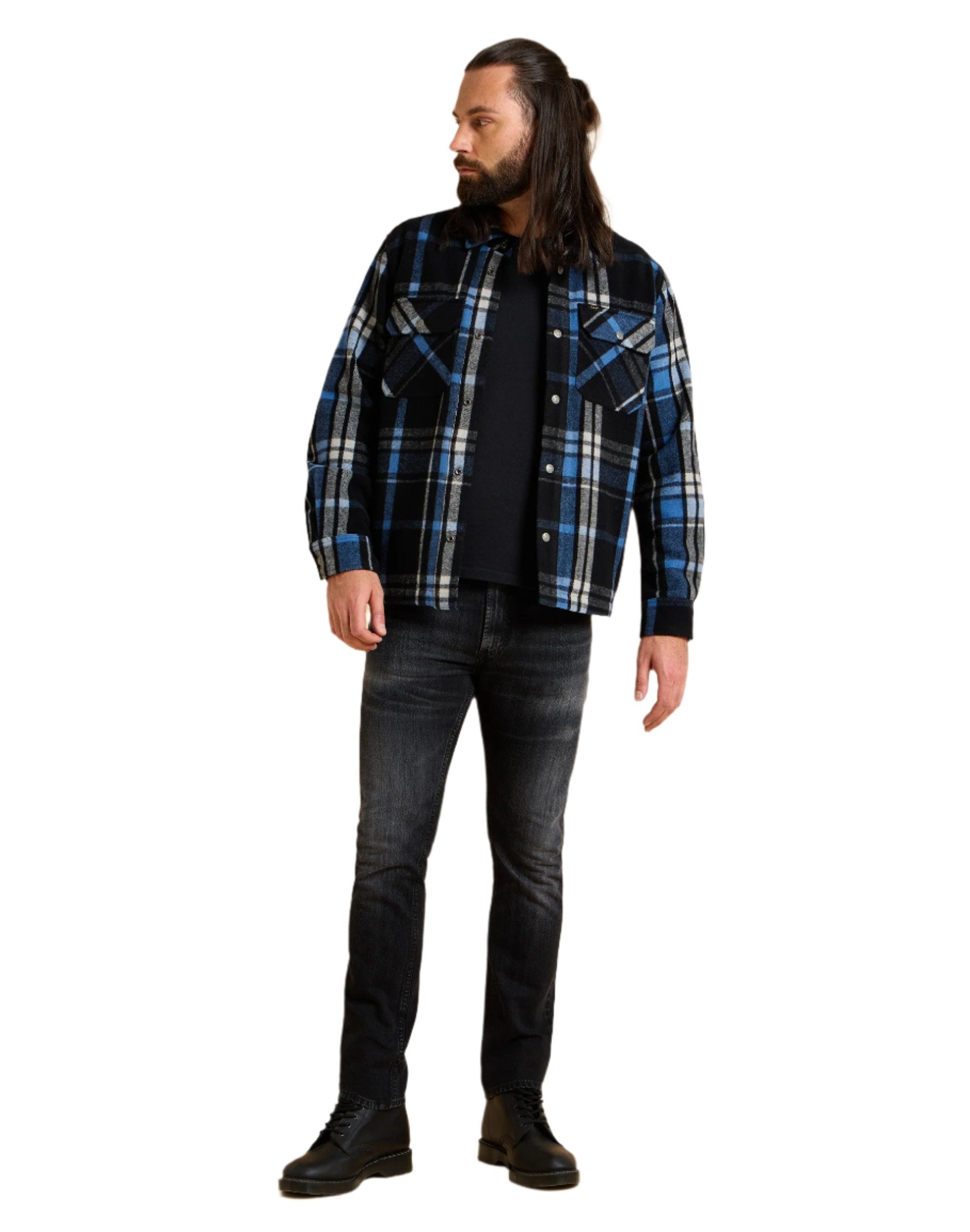 101 Wool Overshirt in Black Chemises Lee