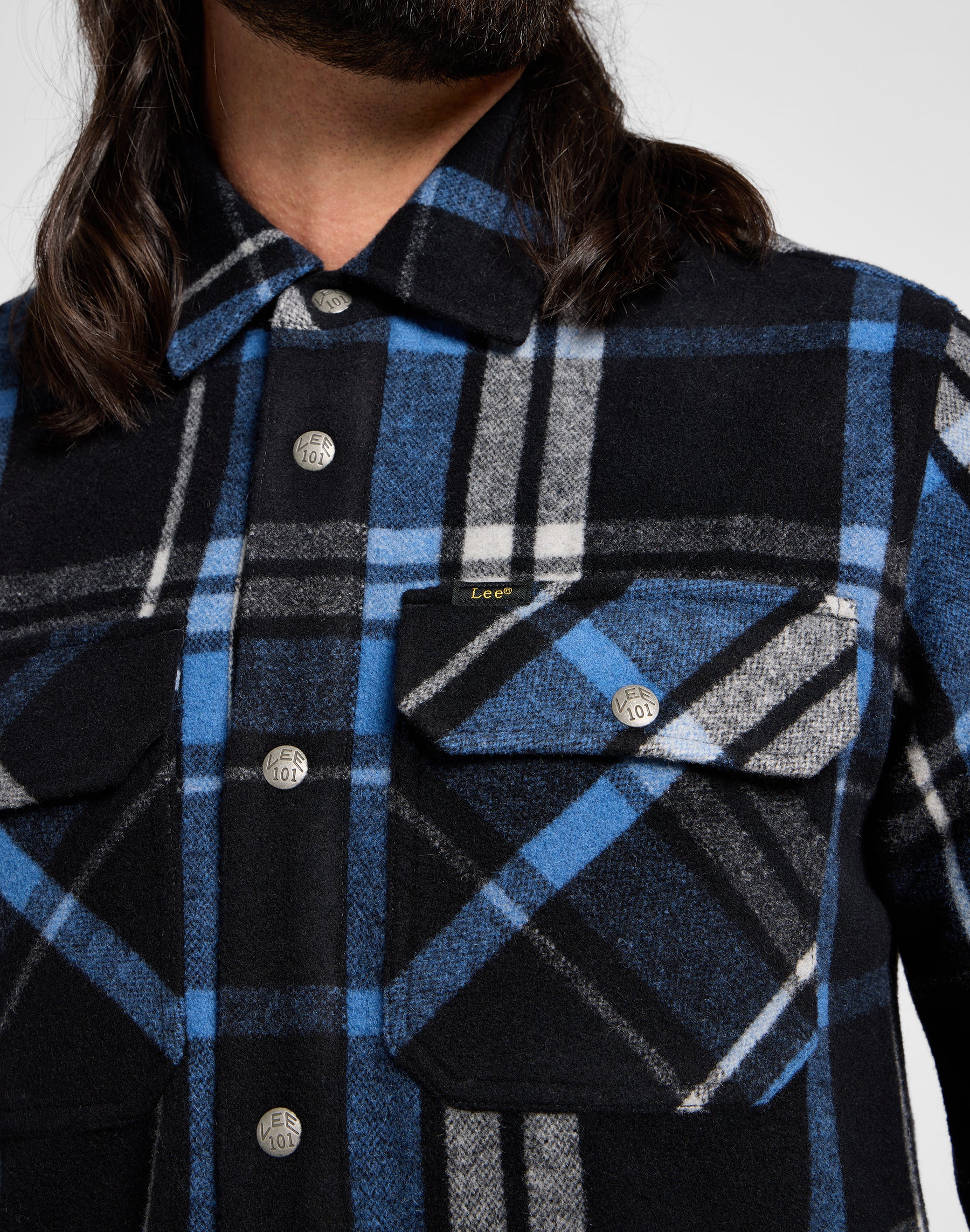 101 Wool Overshirt in Black Chemises Lee