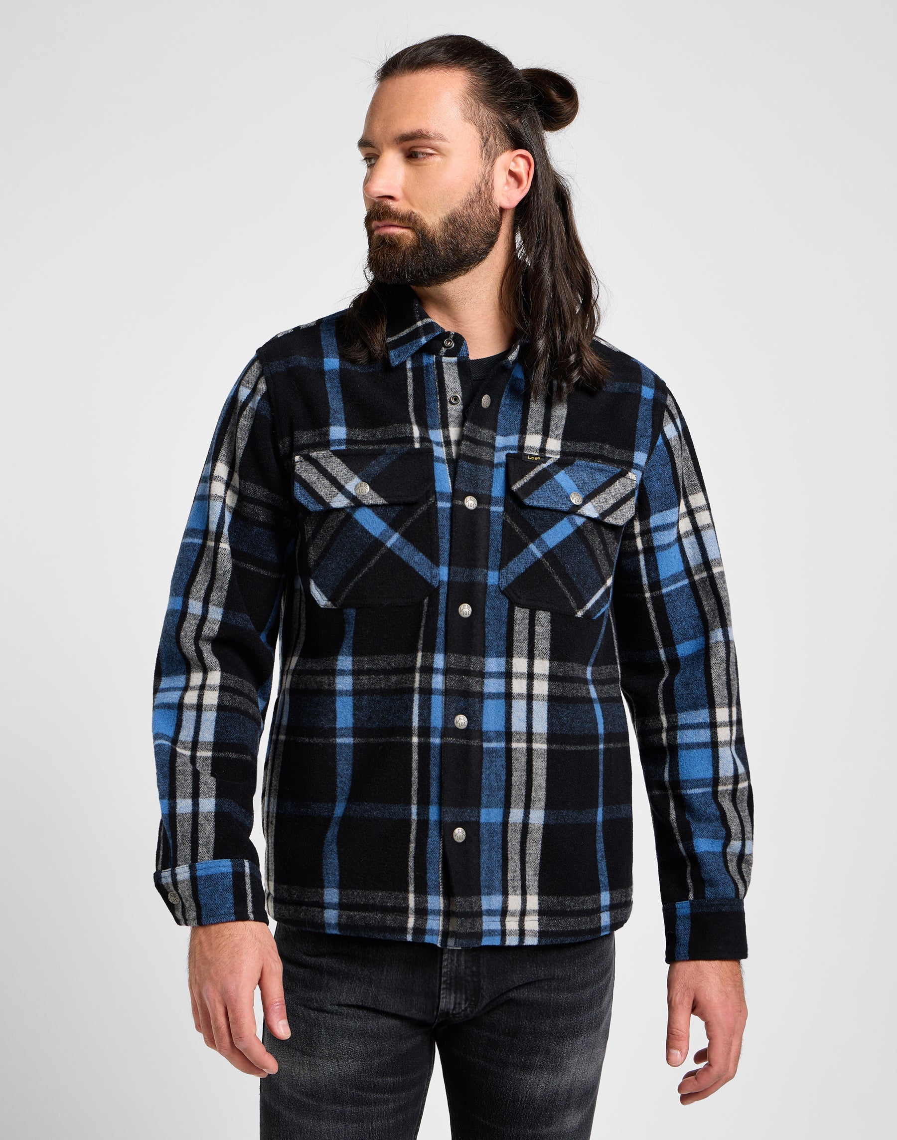 101 Wool Overshirt in Black Chemises Lee