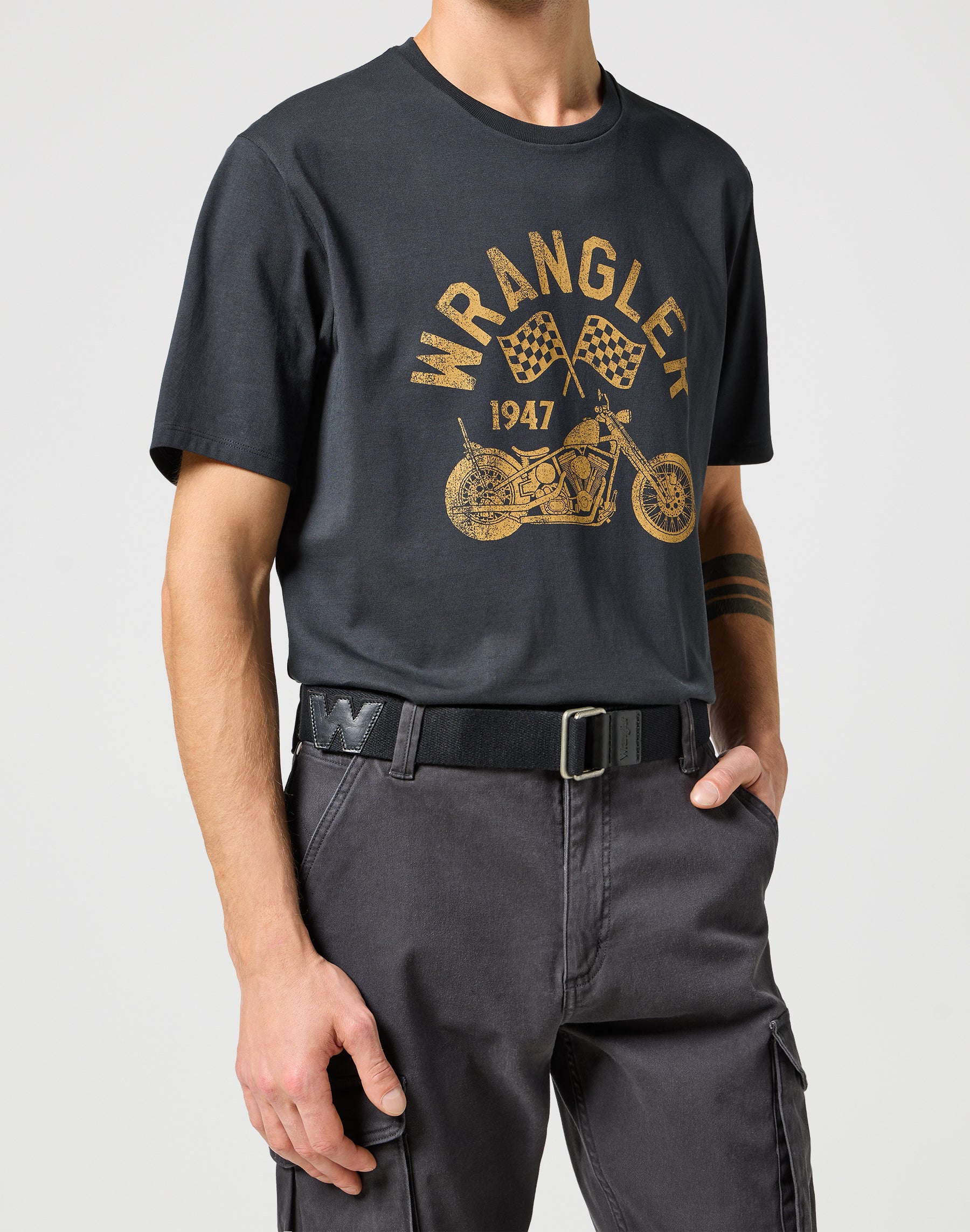 Webbing Belt in Black Ceinture Wrangler