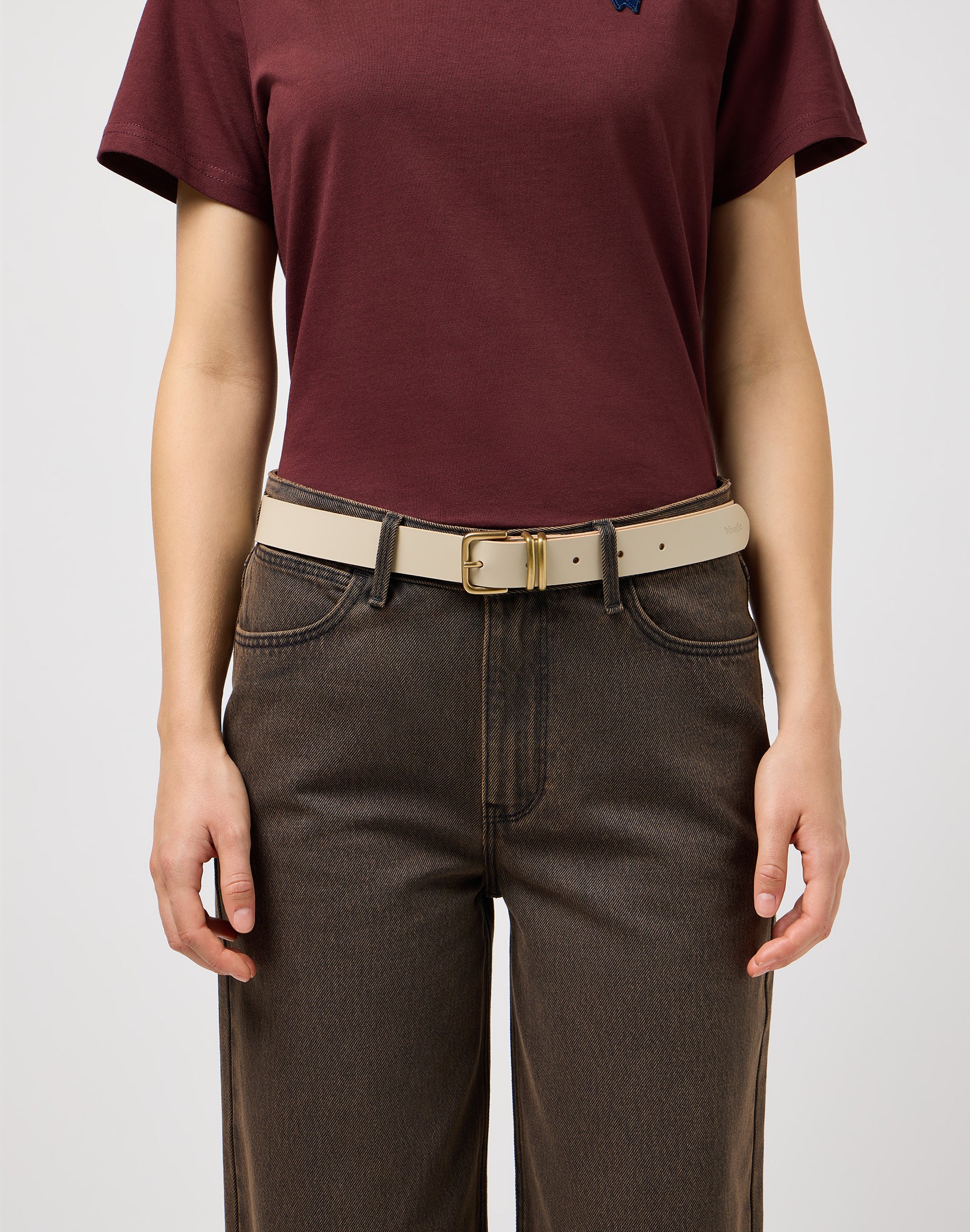 Double Up Belt in Cream Ceinture Wrangler
