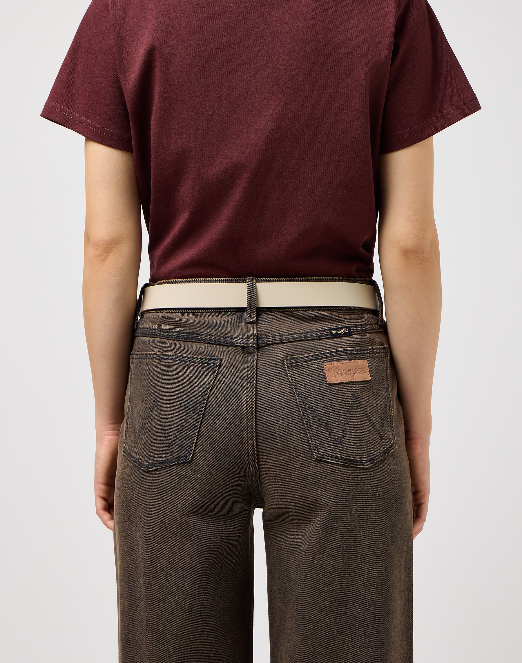 Double Up Belt in Cream Ceinture Wrangler