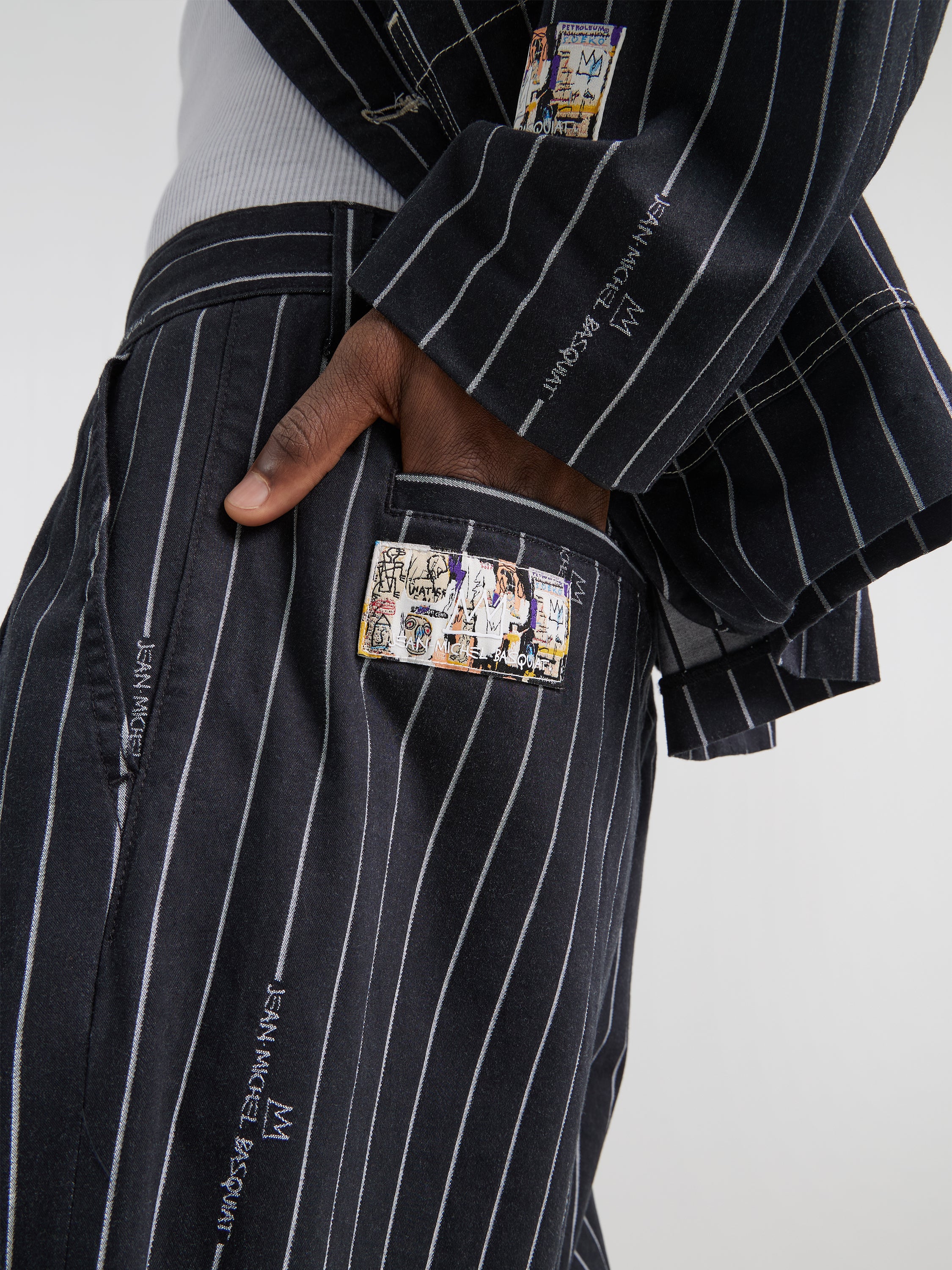JMB Striped Pantalon en Noir Lee