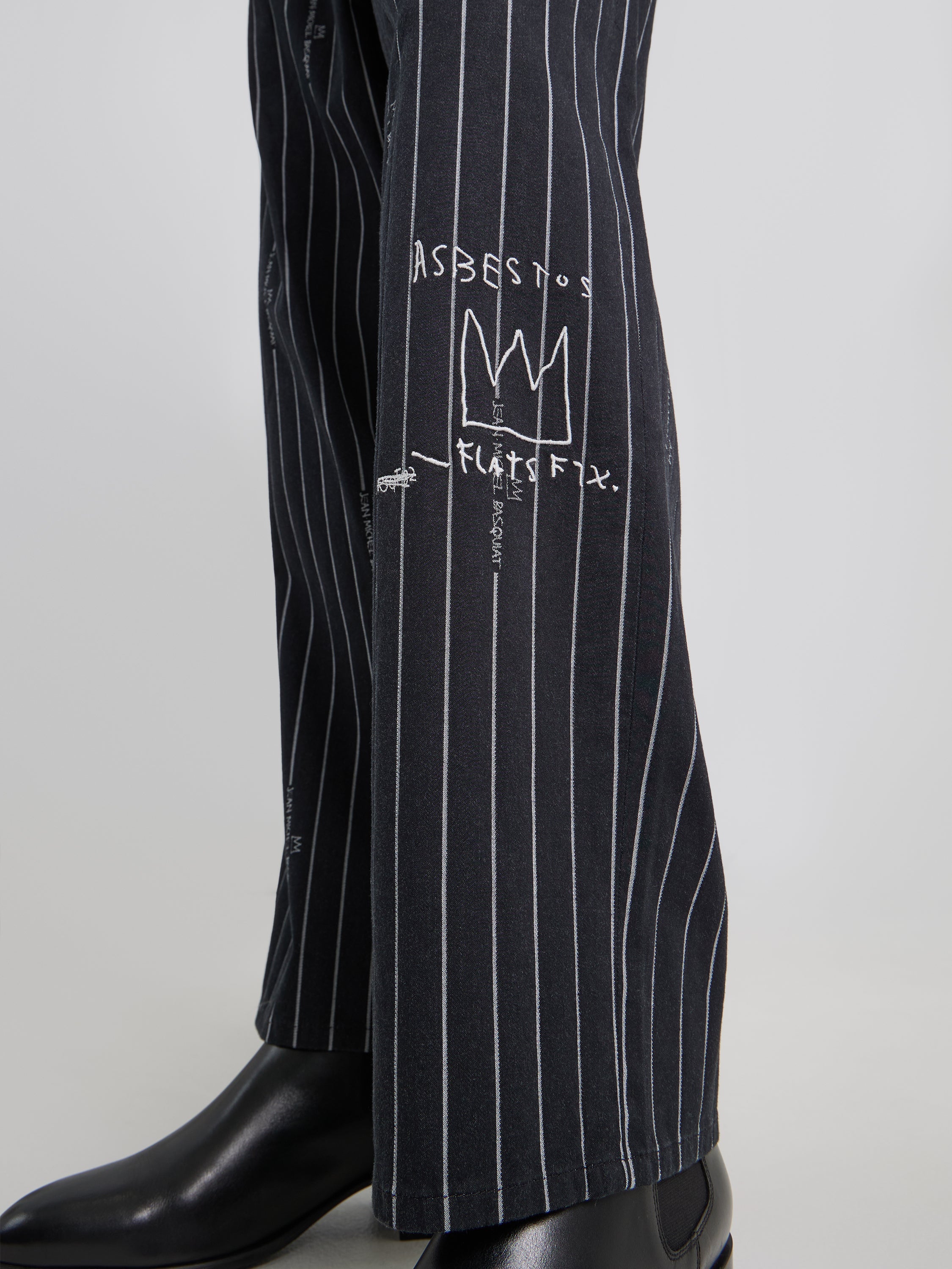 JMB Striped Pantalon en Noir Lee