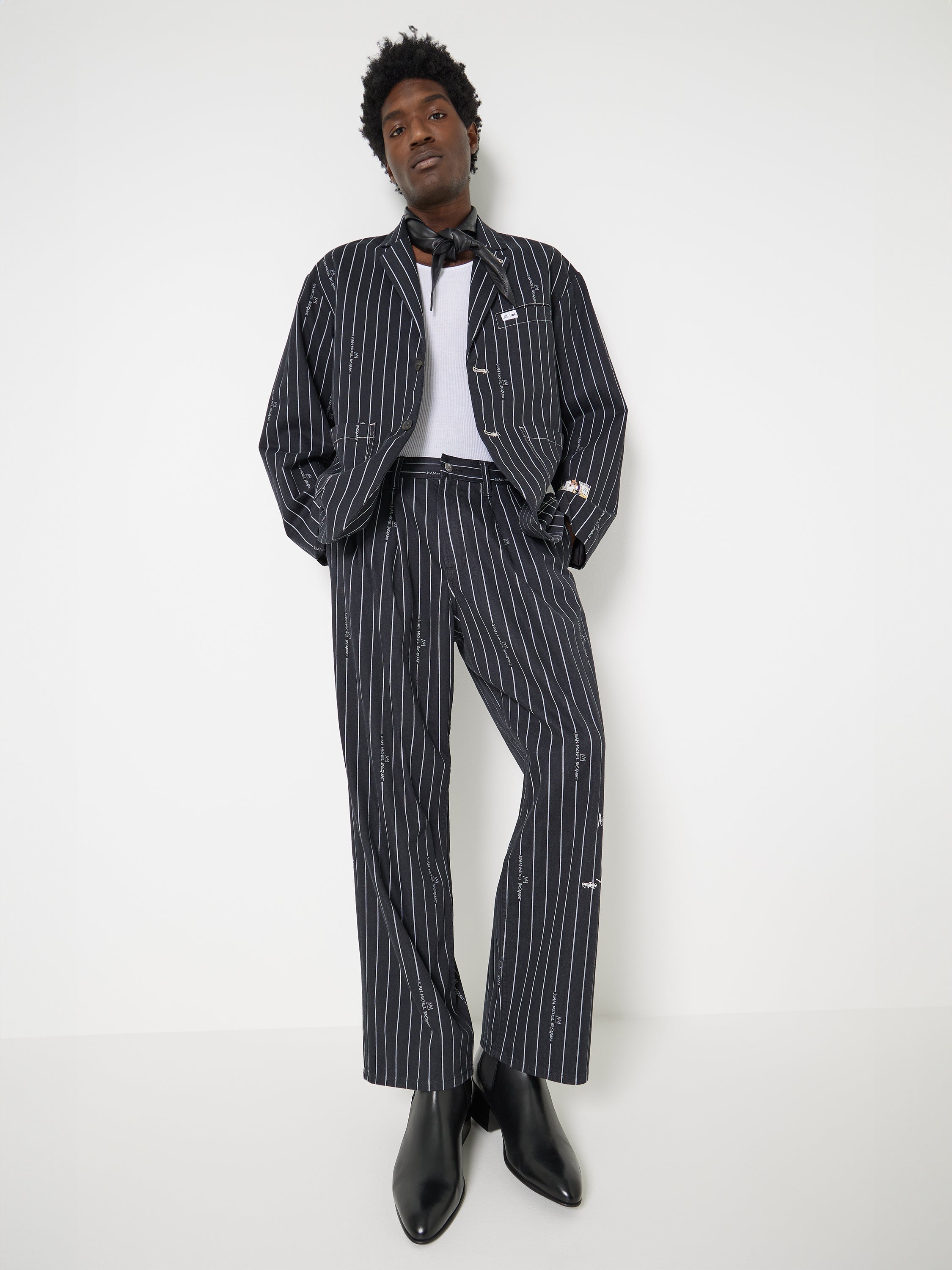 JMB Striped Pantalon en Noir Lee