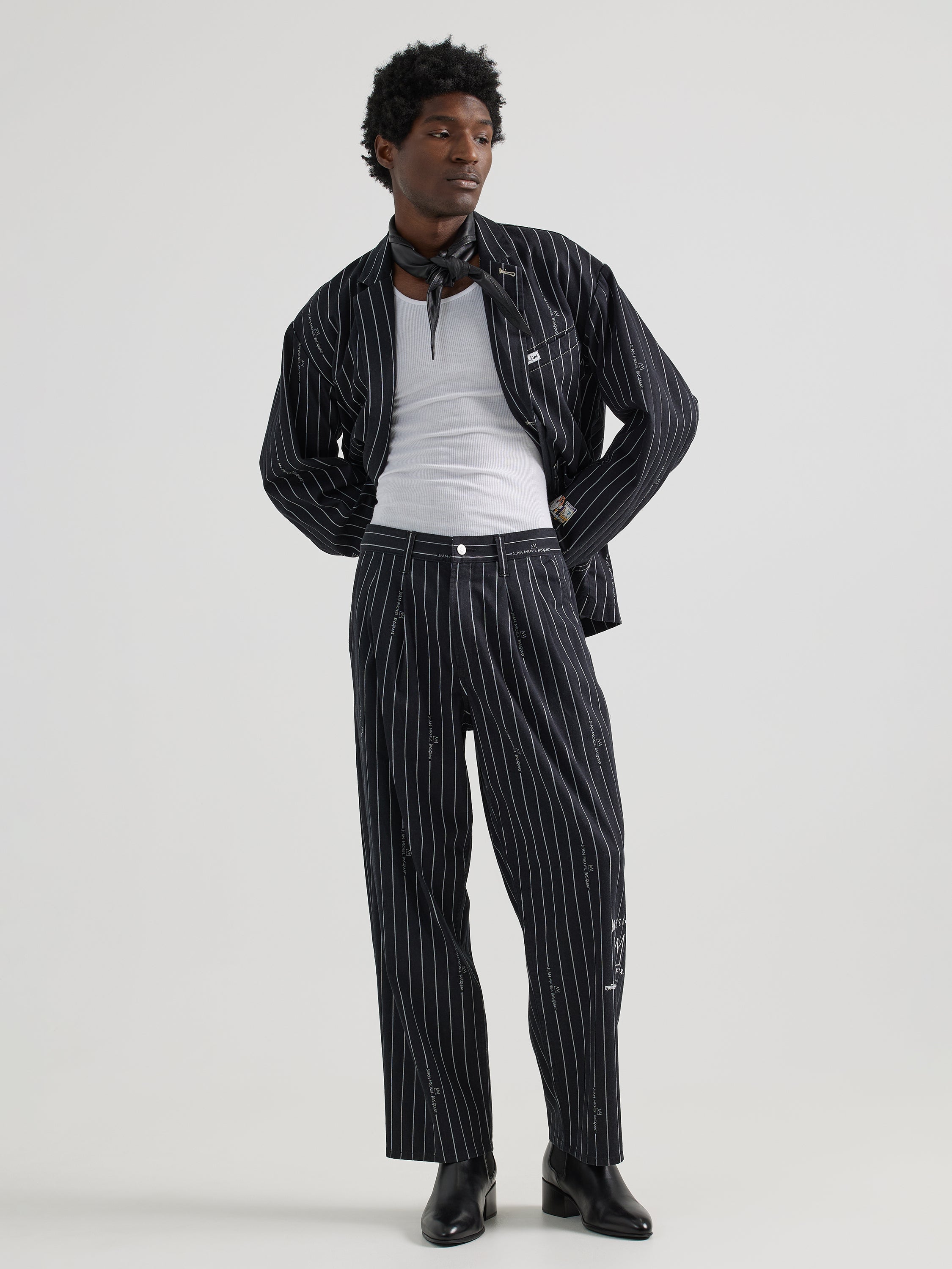 JMB Striped Pantalon en Noir Lee