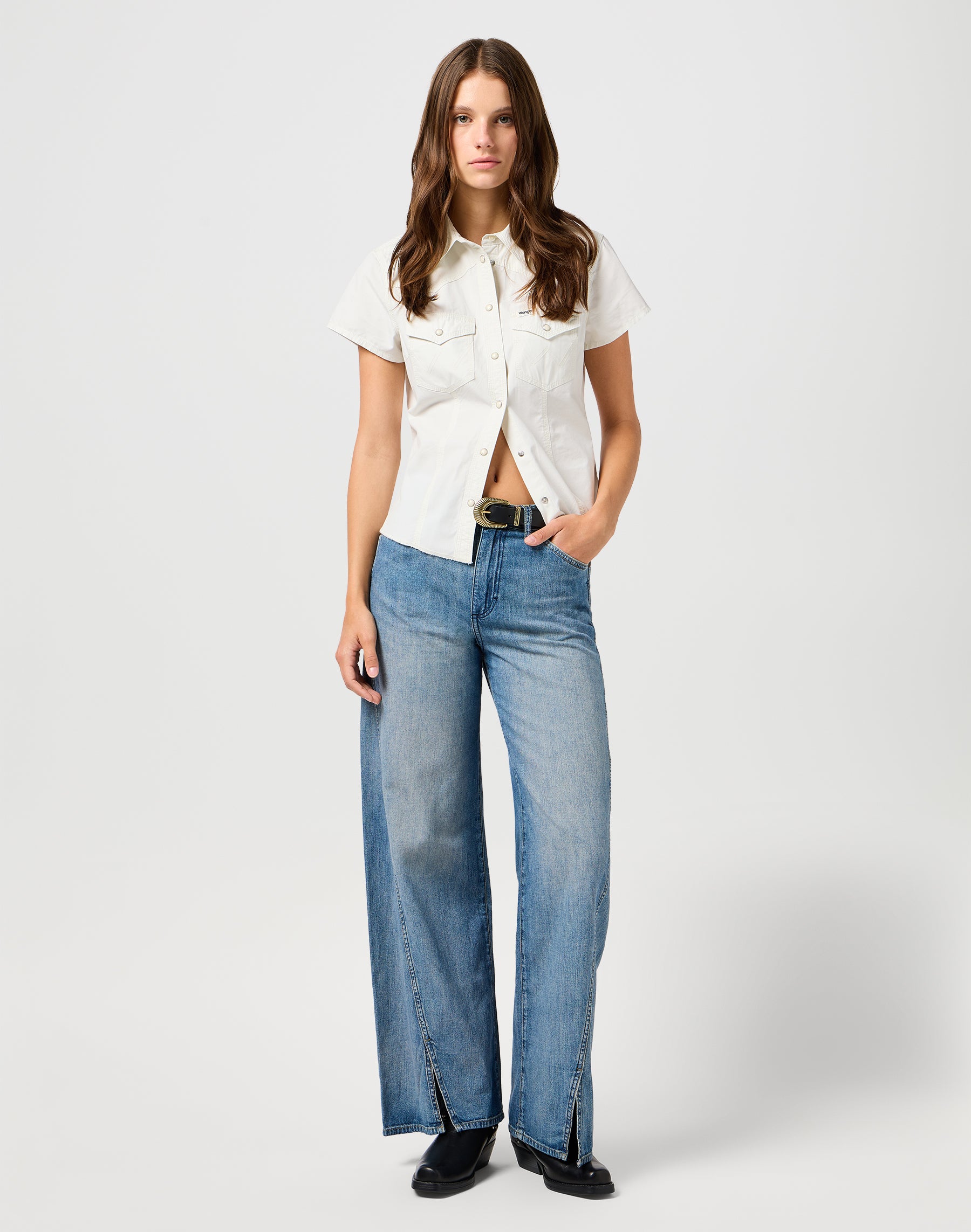 Shrunken Shirt in Vintage White Chemises Wrangler