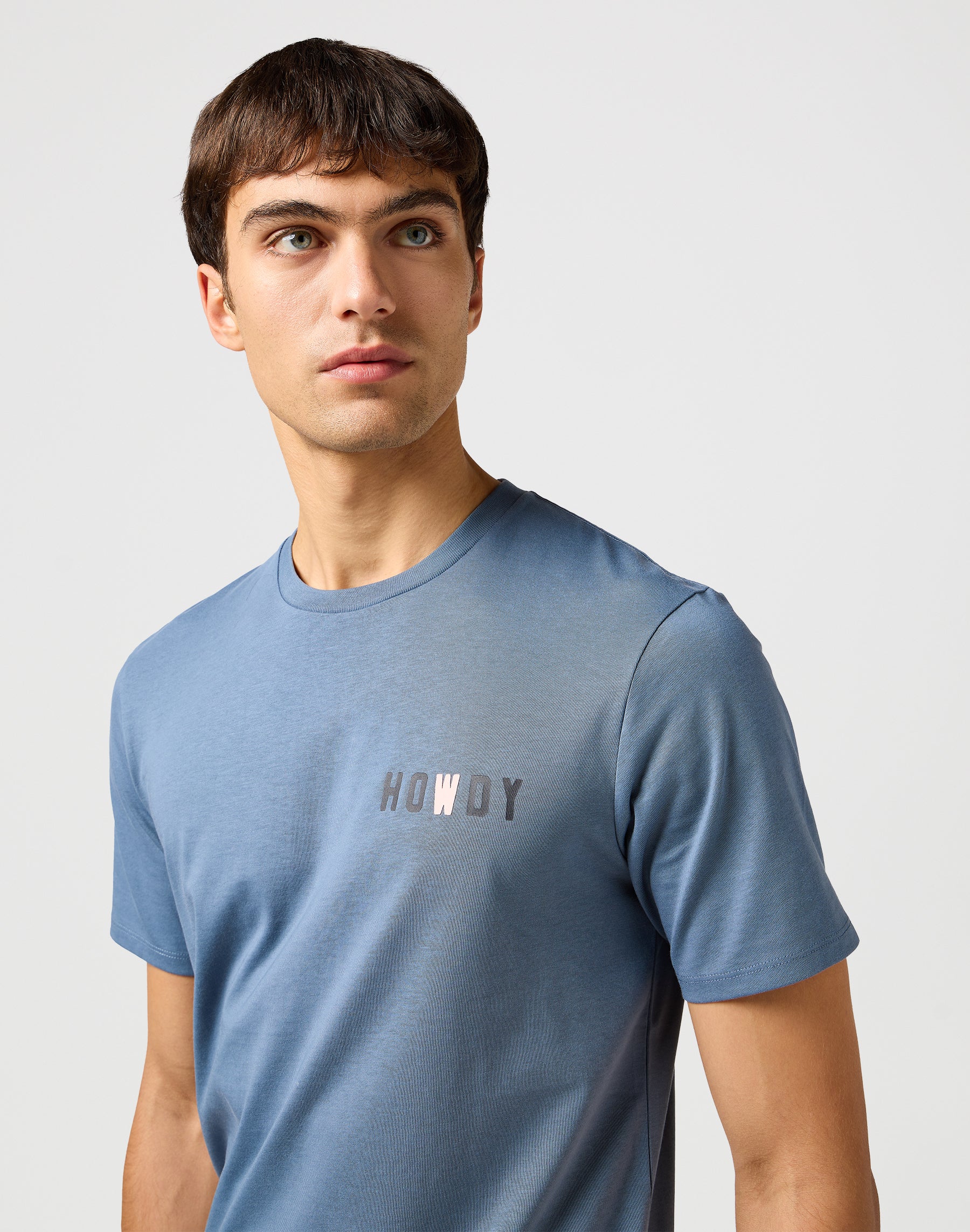 Small Graphic Tee in Dusty Blue T-shirts Wrangler