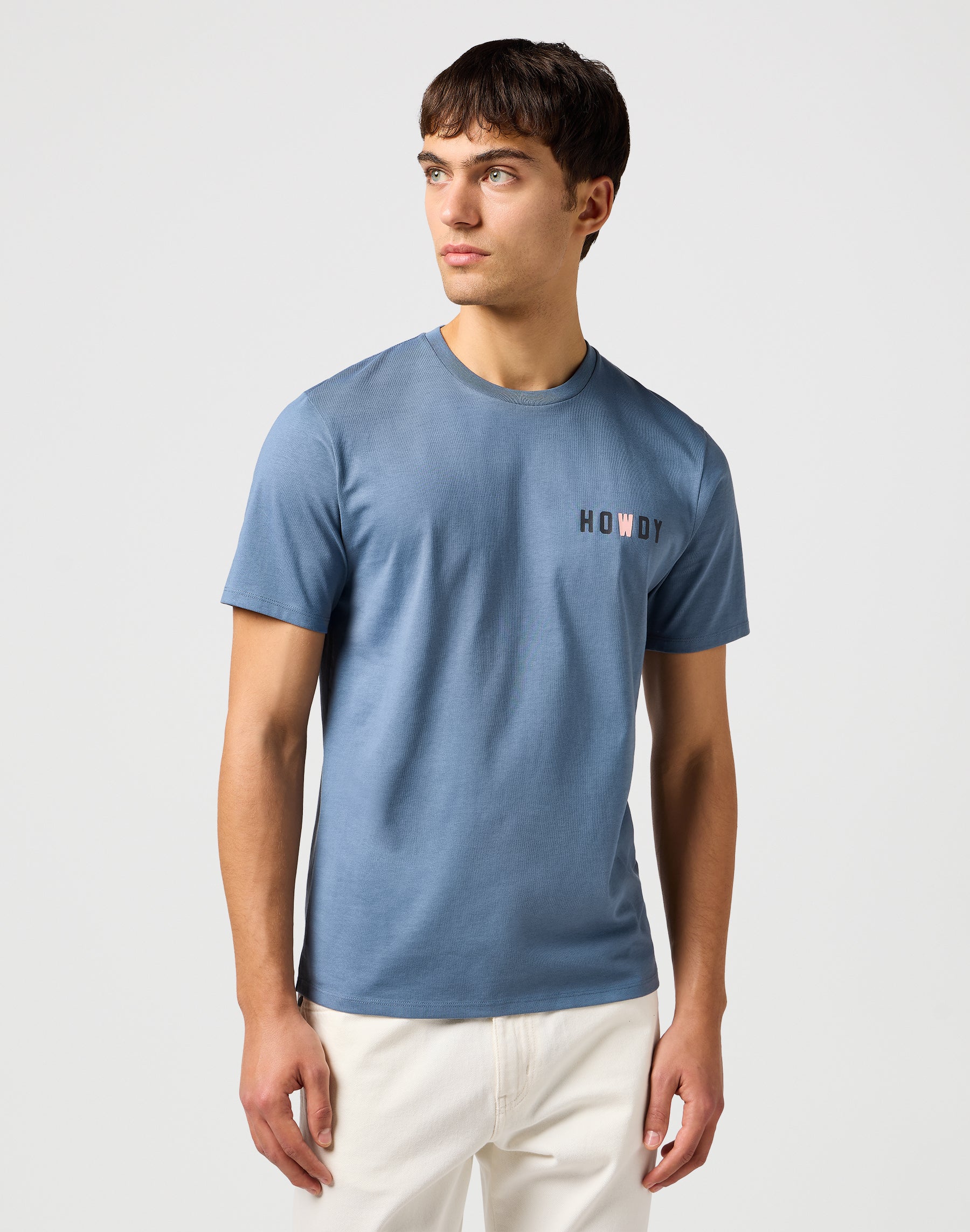 Small Graphic Tee in Dusty Blue T-shirts Wrangler