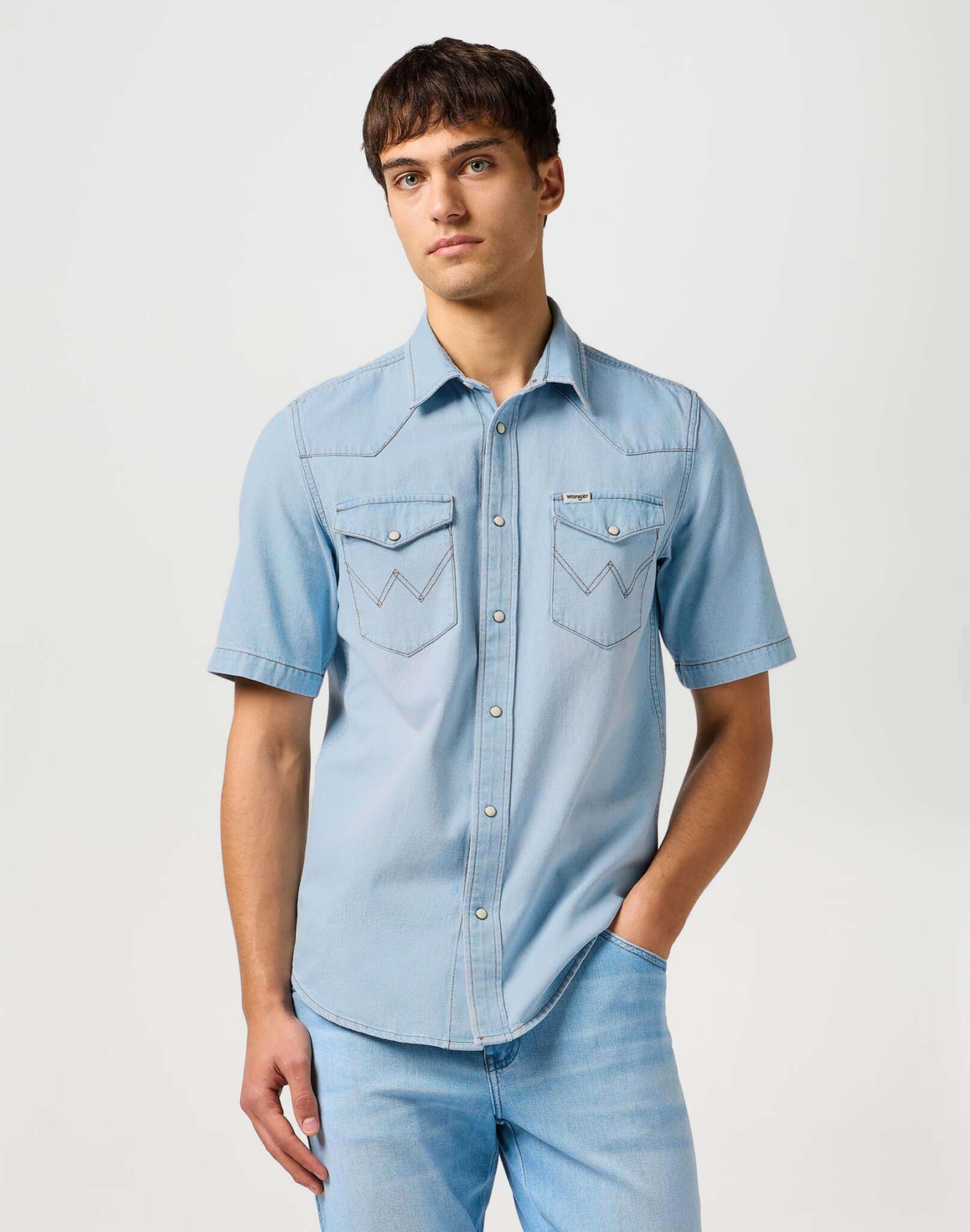 Ss Western Shirt in Authentic Tint Chemises Wrangler