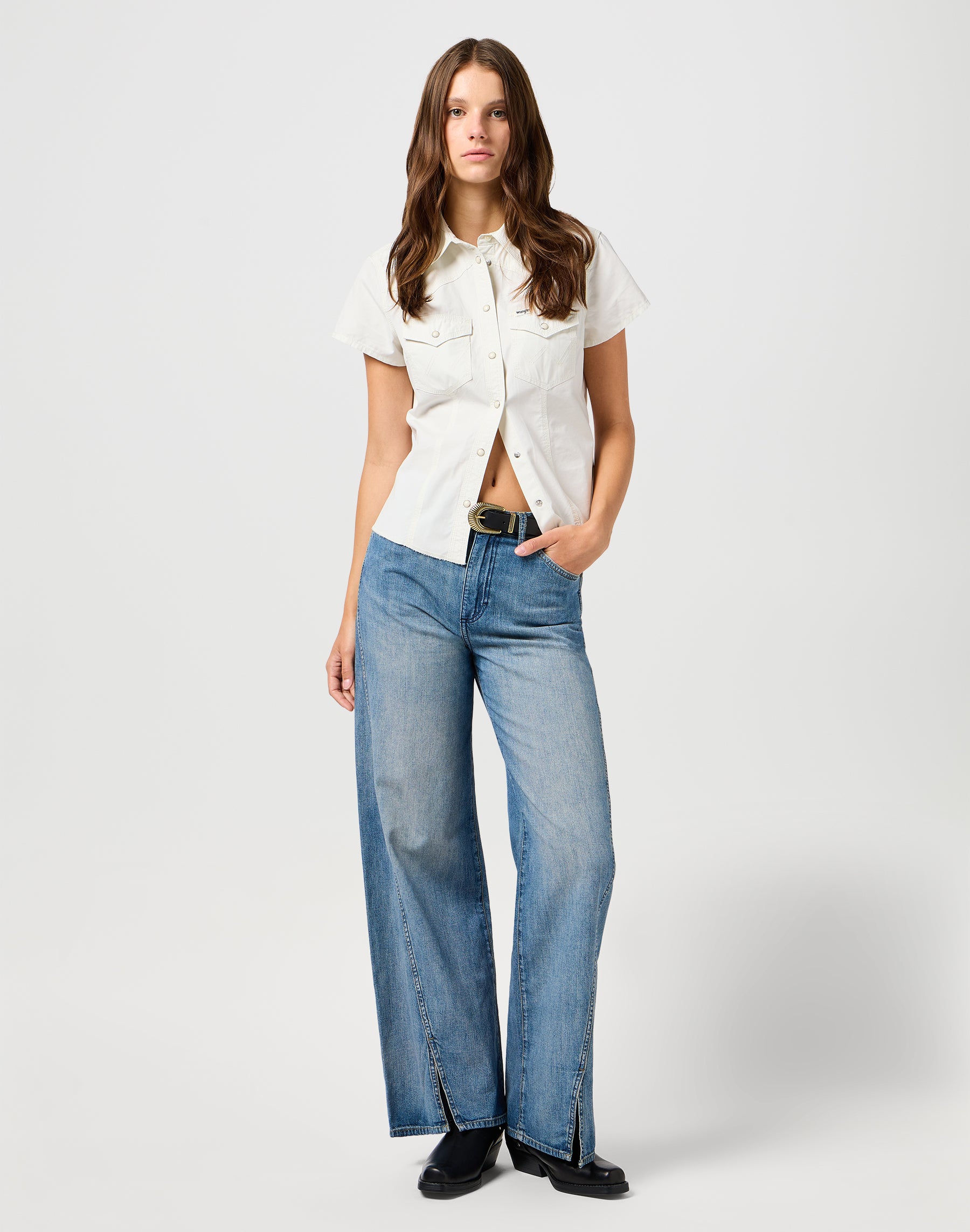 Spat Loose in Green Wash Jeans Wrangler