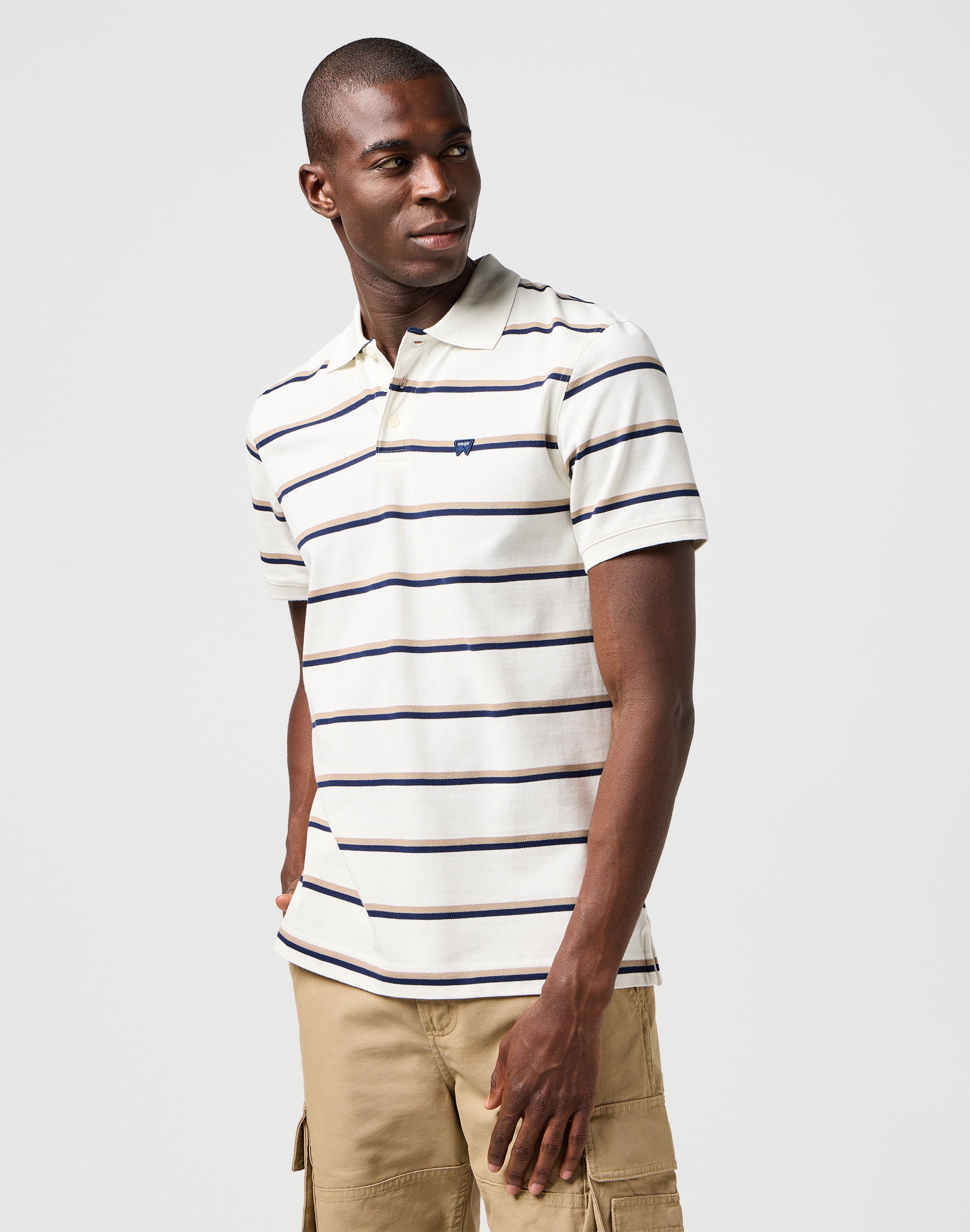 Polo à rayures blanc T-shirts Wrangler