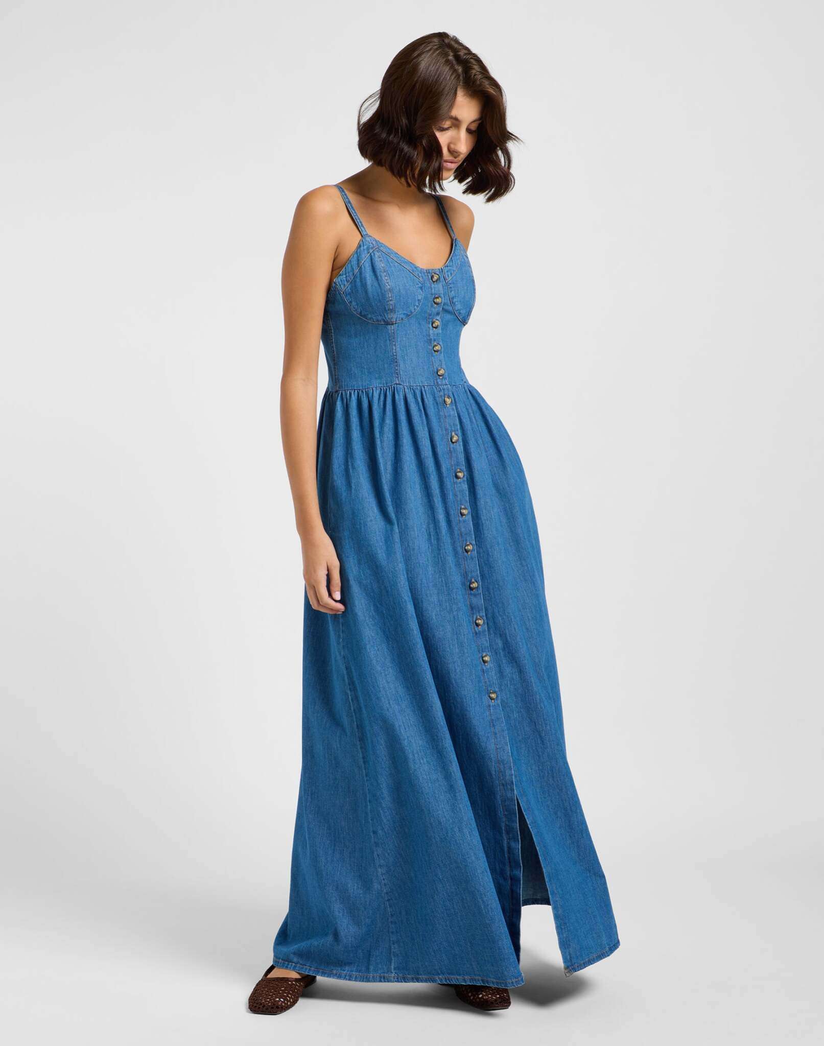 Corset Maxi Dress in Tag Yourself Robes Lee