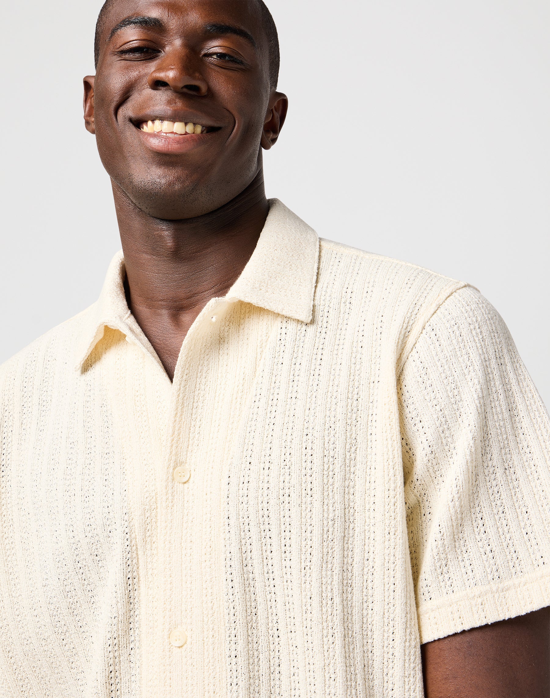 Ss Knit Shirt in Natural Chemises Wrangler